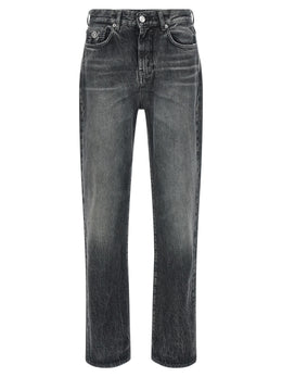 Versace Graue Jeans aus Baumwolle im geraden Schnitt