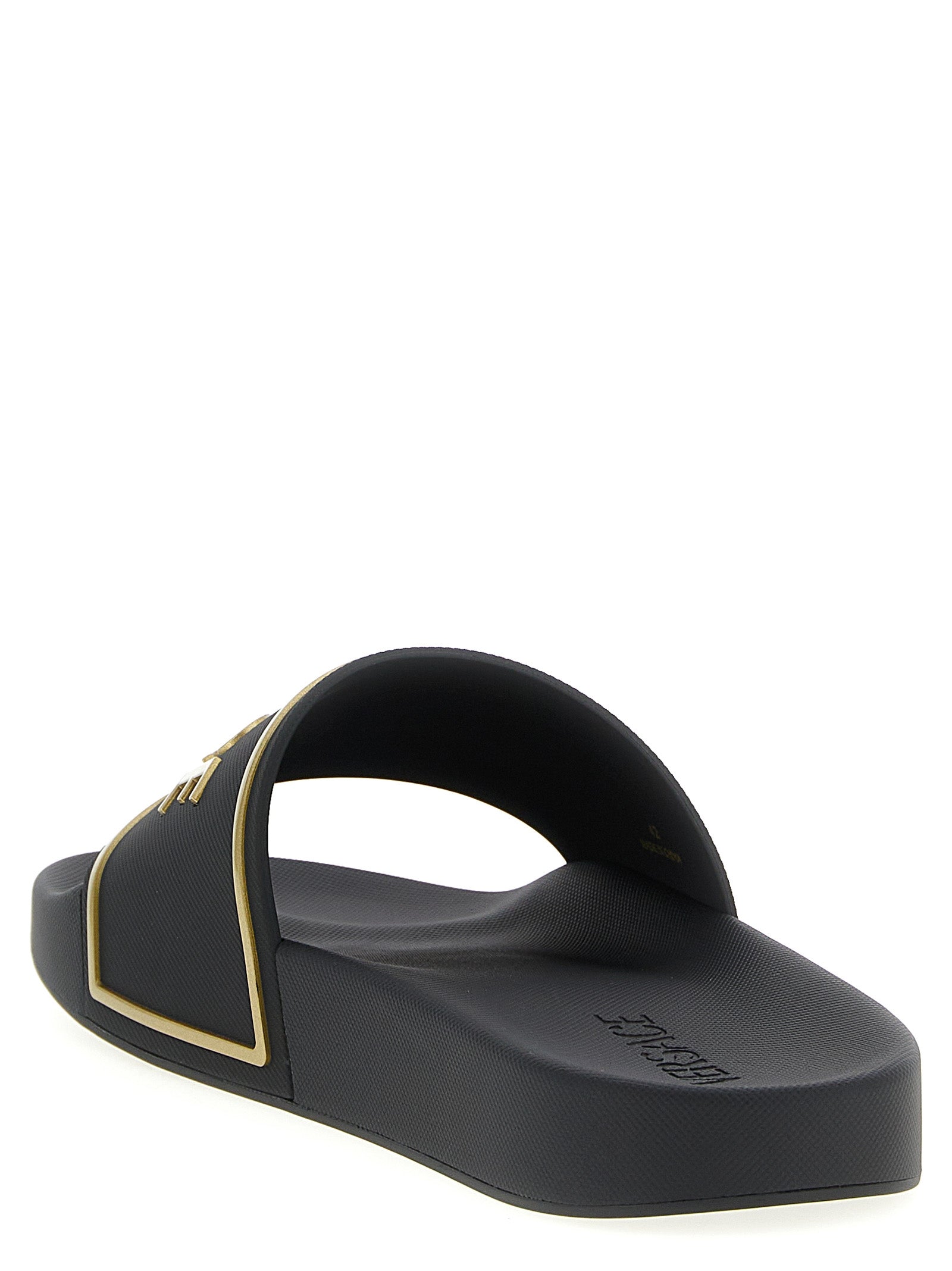 Versace Schwarze Slides aus Polyurethan