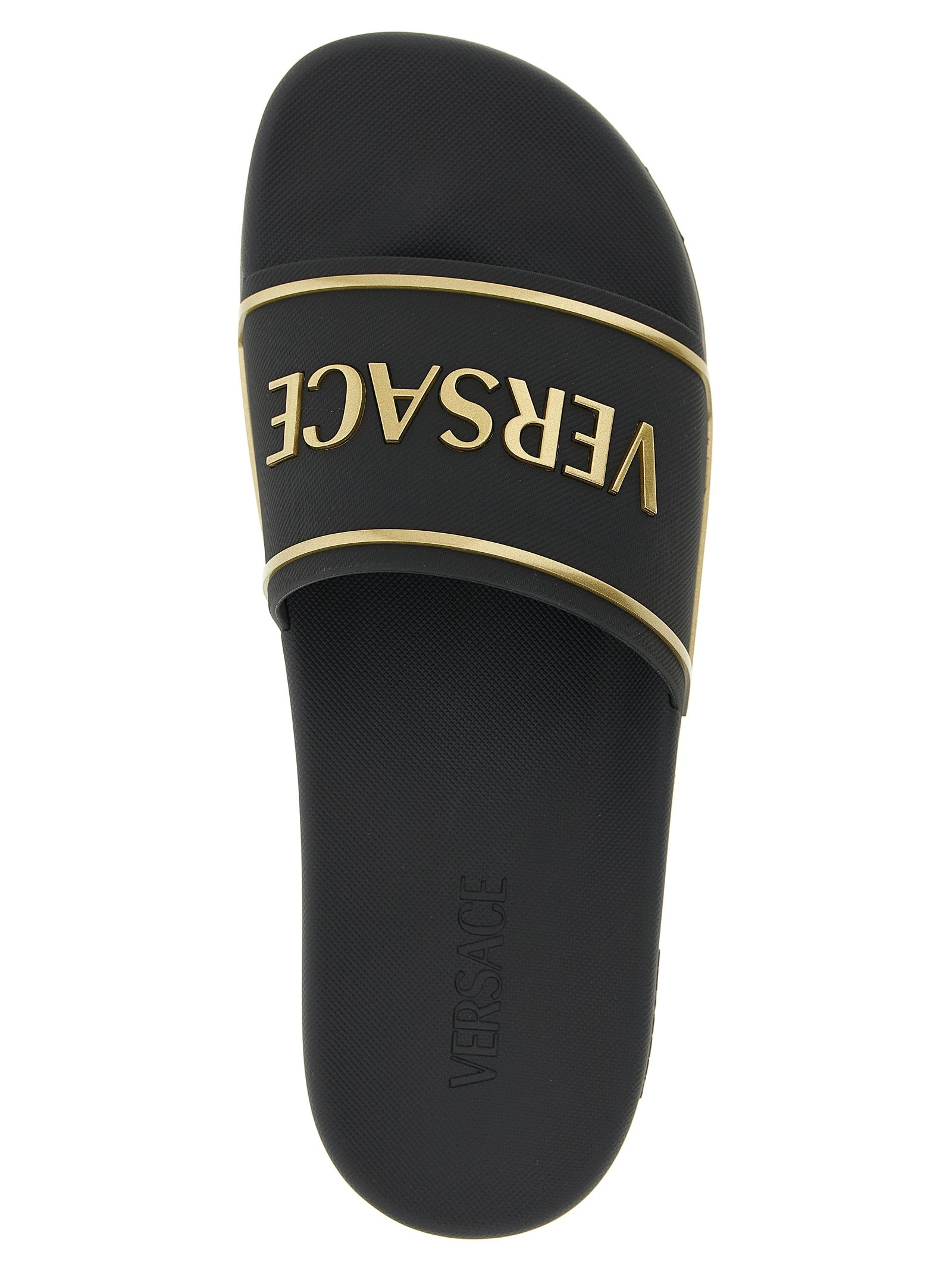 Versace Schwarze Slides aus Polyurethan