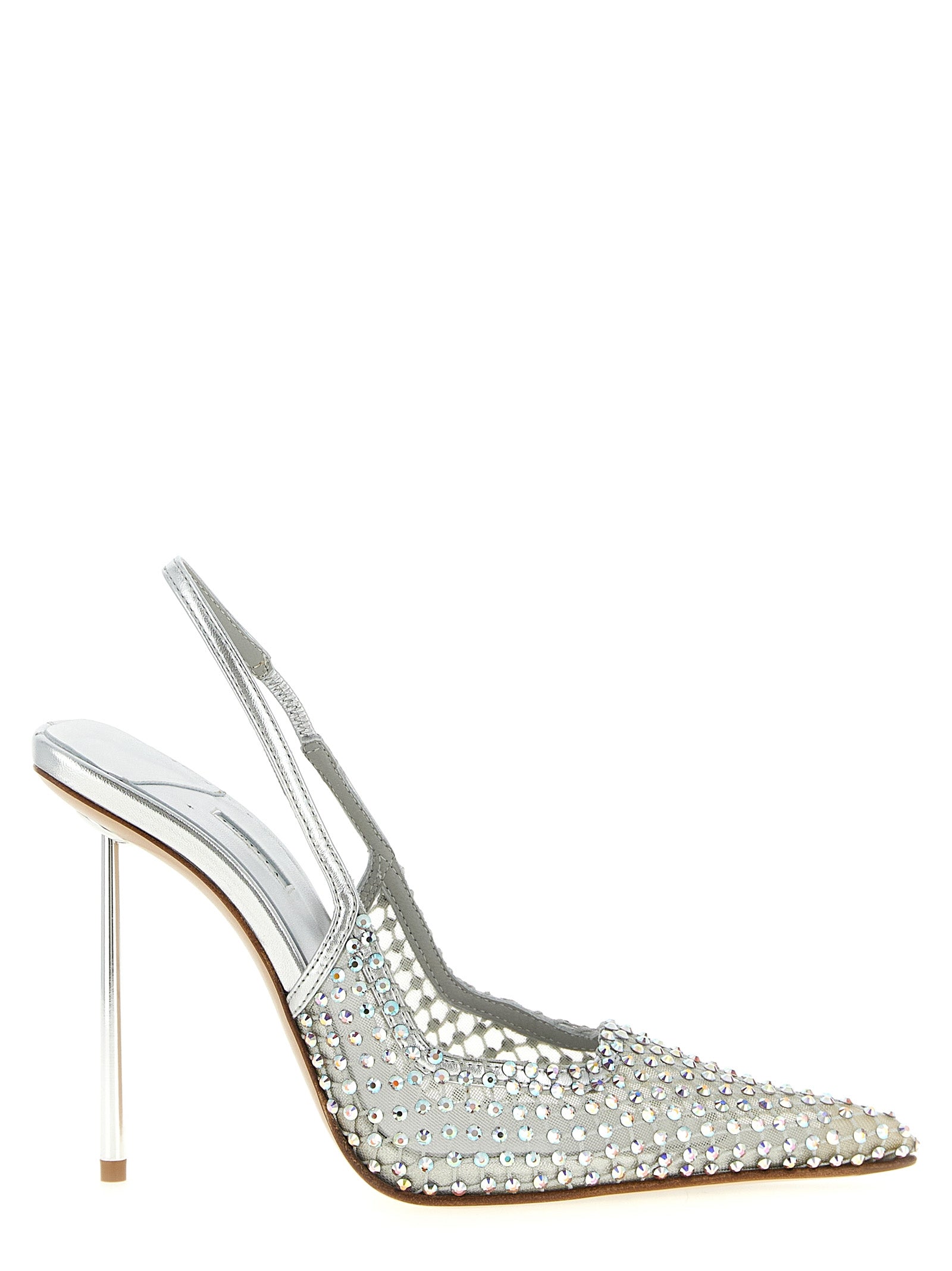 LE SILLA Silberne Pumps aus Polyester mit hohen Absätzen