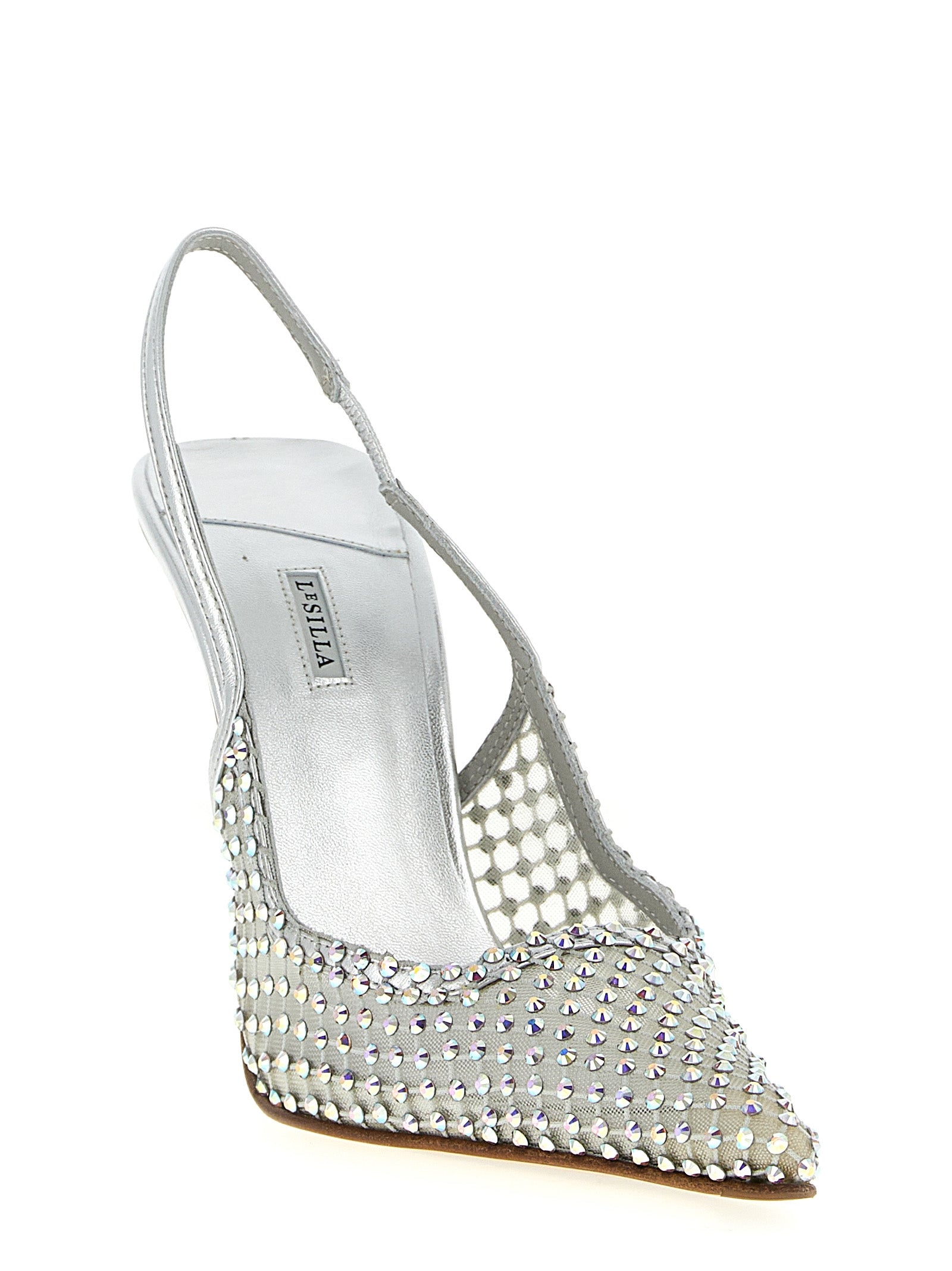 LE SILLA Silberne Pumps aus Polyester mit hohen Absätzen