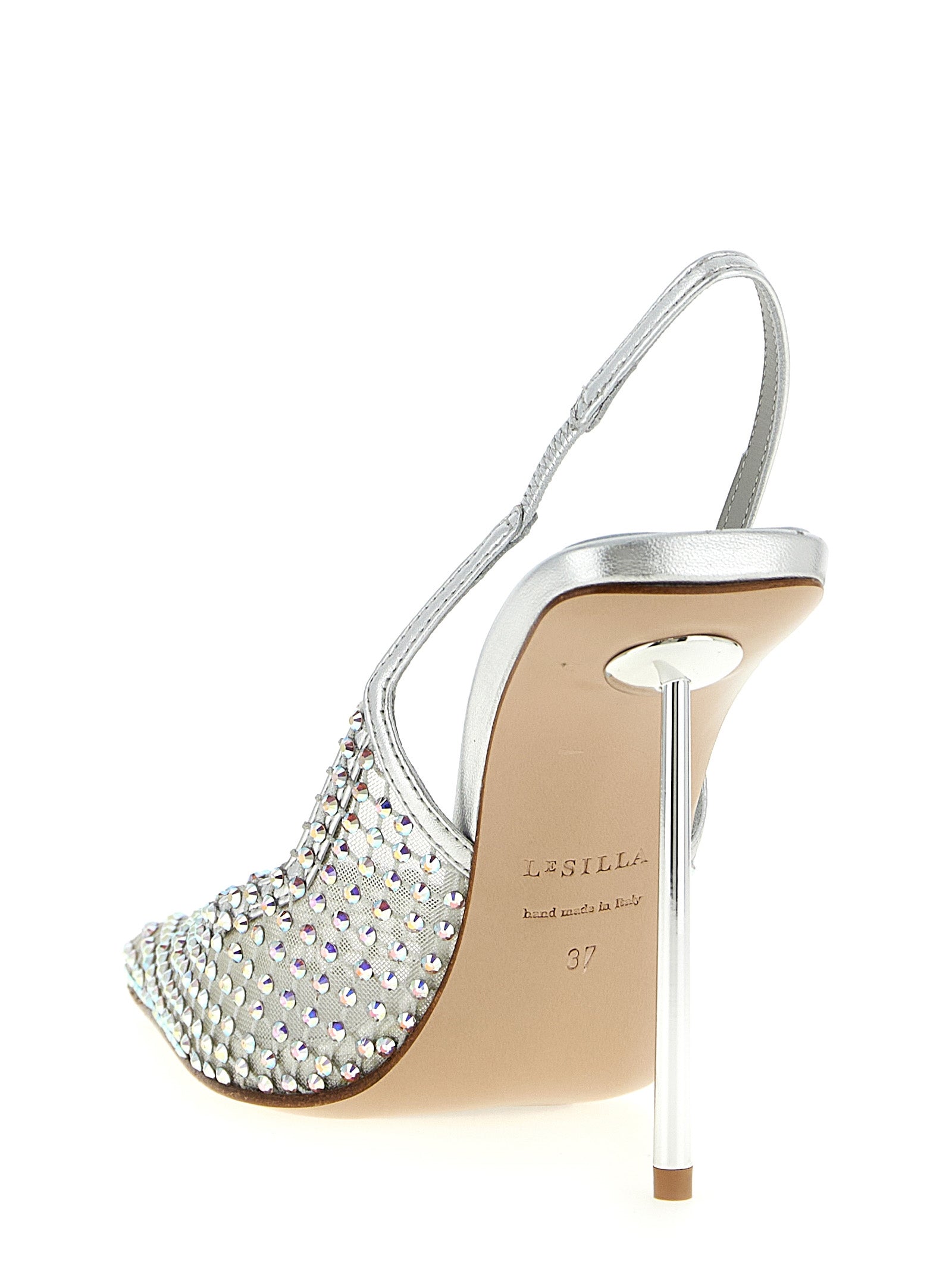 LE SILLA Silberne Pumps aus Polyester mit hohen Absätzen