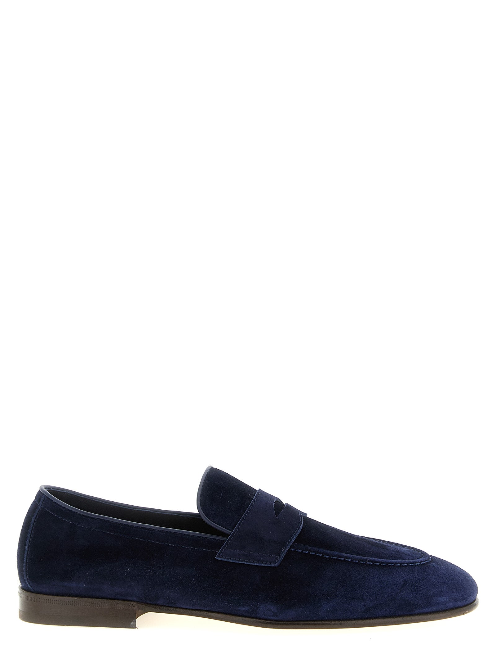 Brunello Cucinelli Mokassins aus blauem Kalbsleder