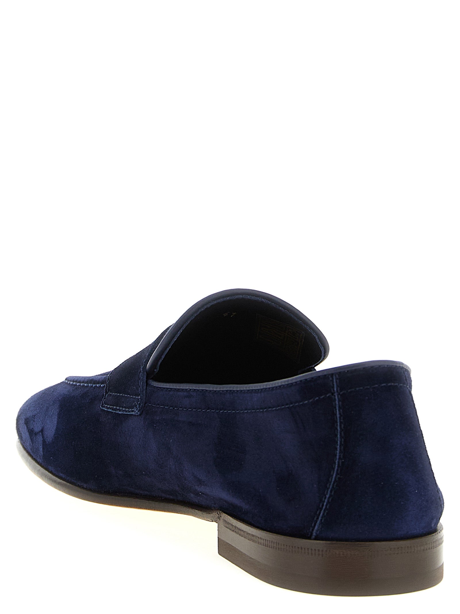 Brunello Cucinelli Mokassins aus blauem Kalbsleder
