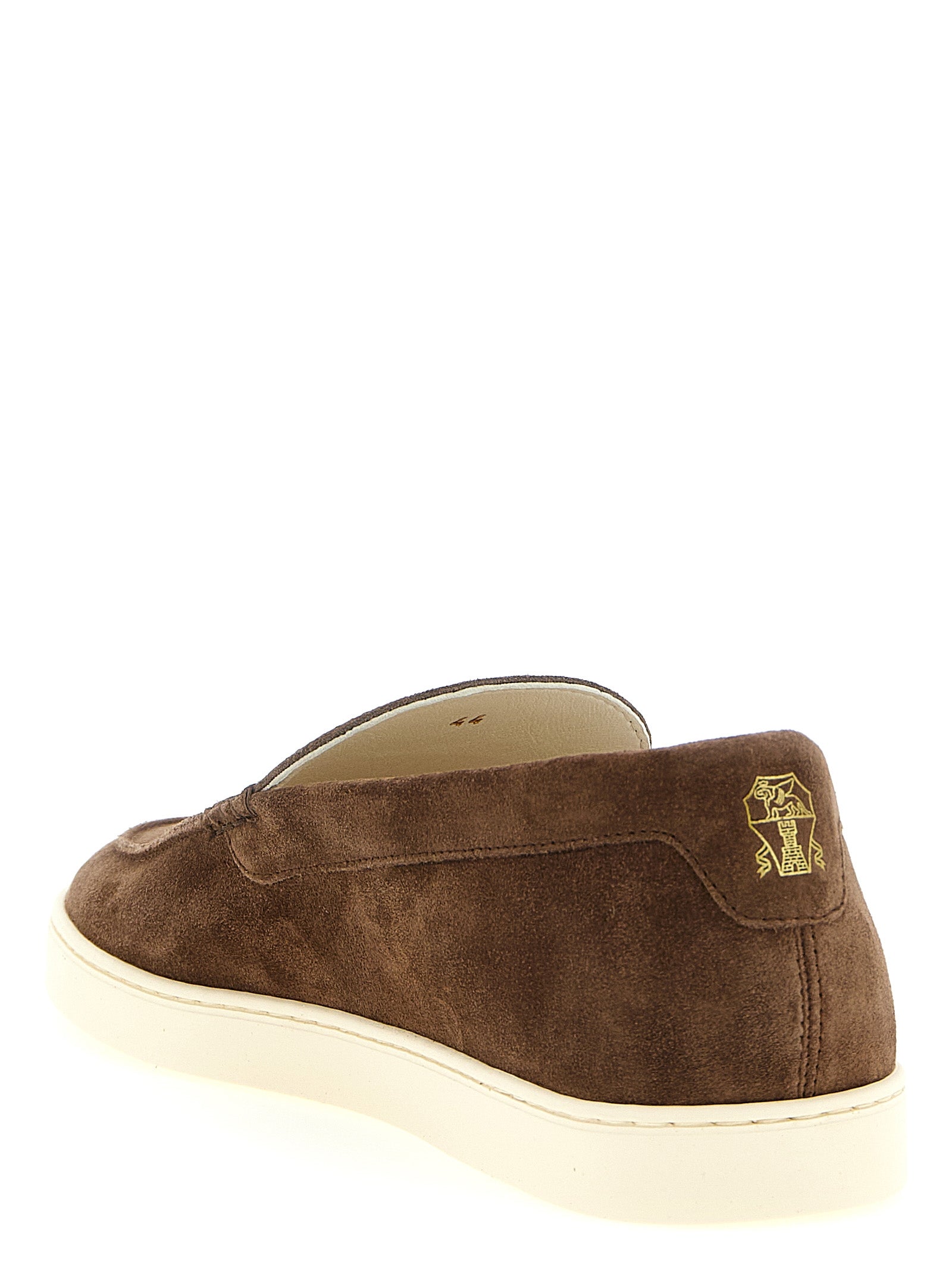 Brunello Cucinelli Braune Kalbsleder-Slipper