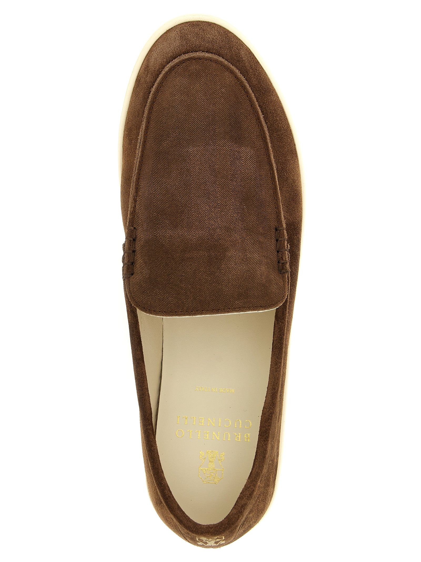 Brunello Cucinelli Braune Kalbsleder-Slipper
