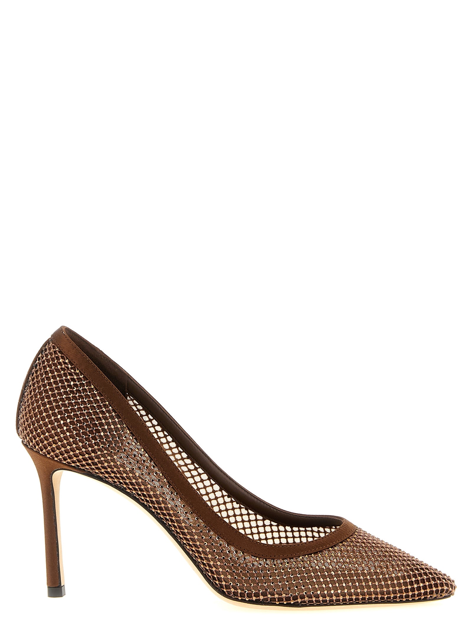 Jimmy Choo Braune Tencel Pumps mit hohem Absatz
