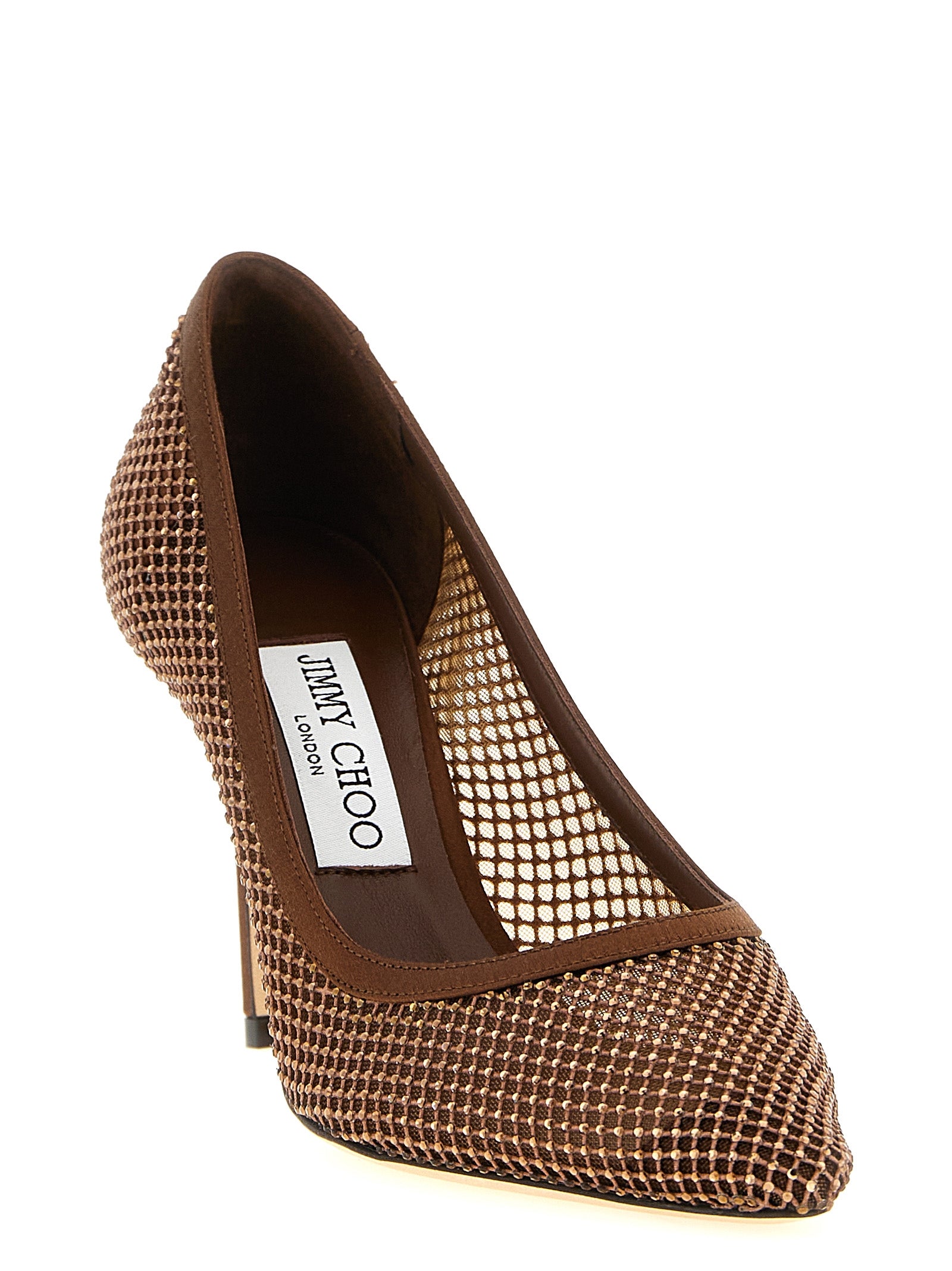 Jimmy Choo Braune Tencel Pumps mit hohem Absatz