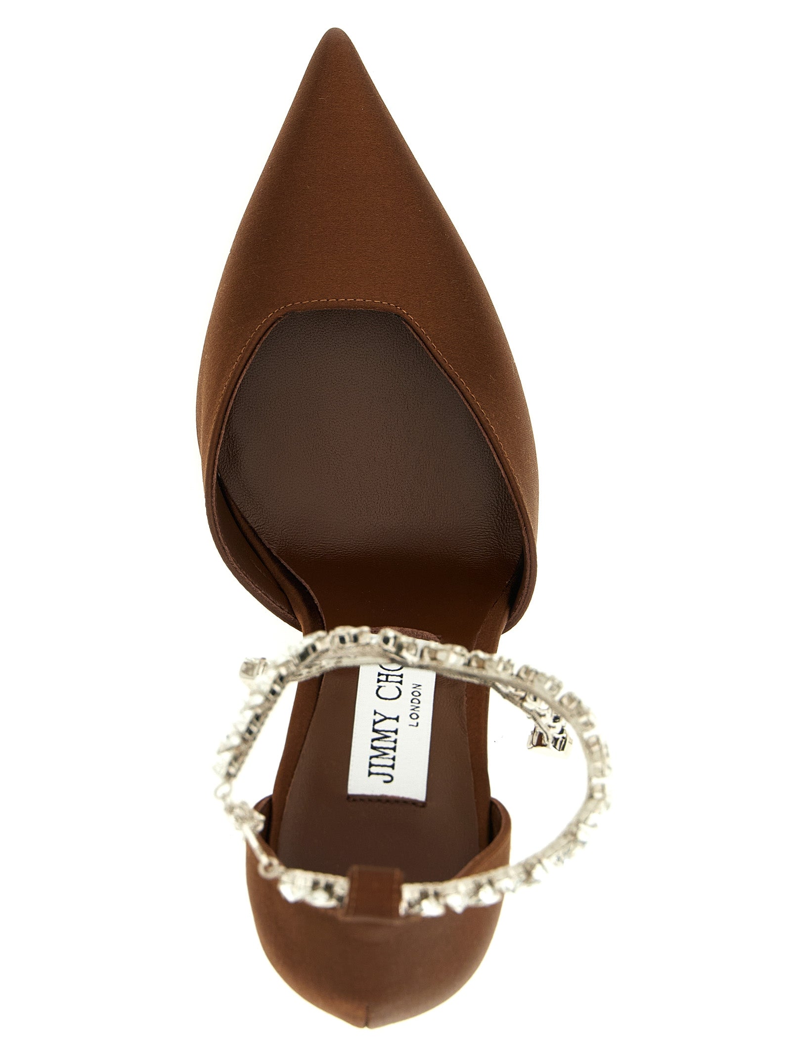 Jimmy Choo Braune Tencel Pumps mit hohem Absatz