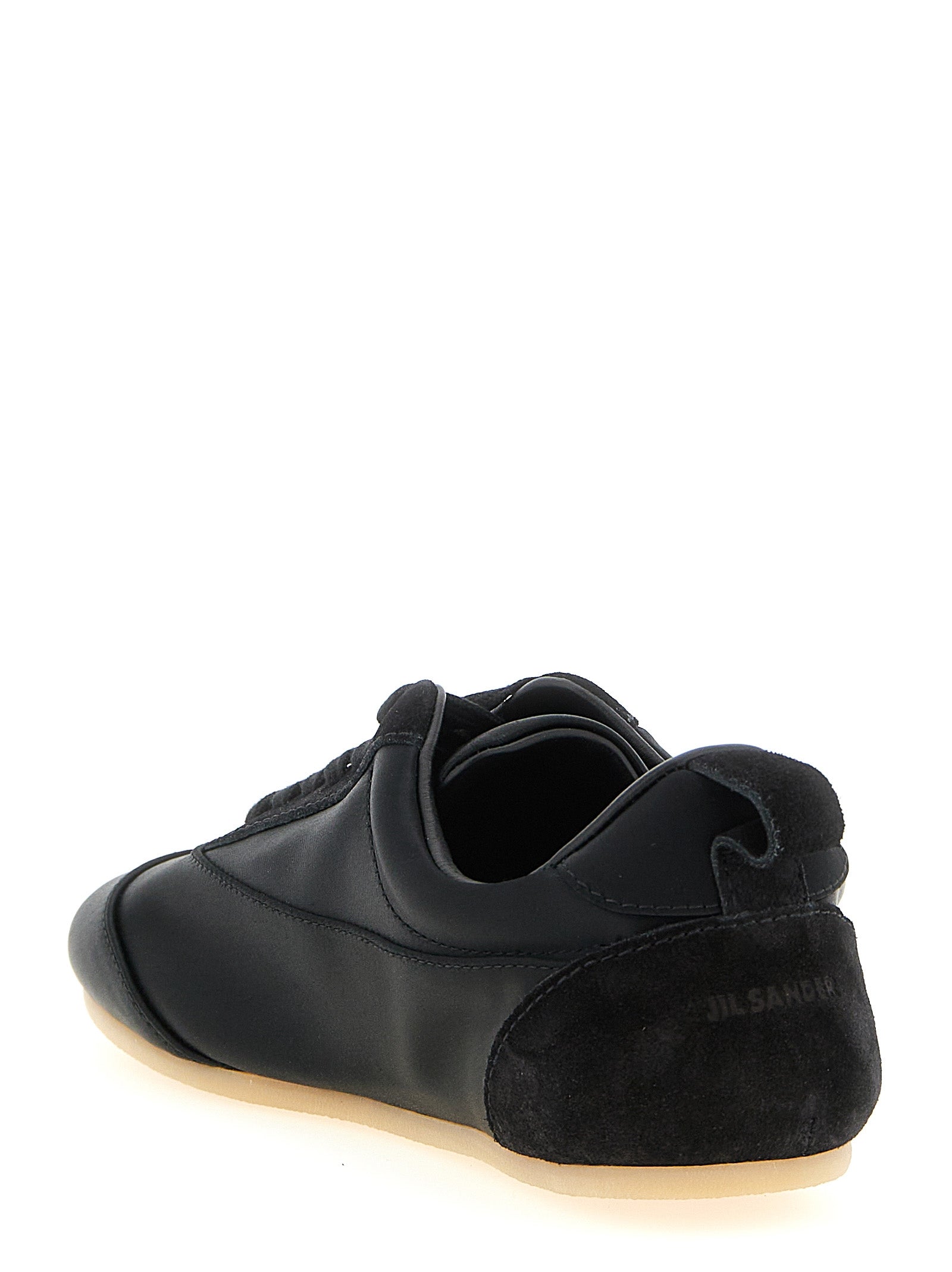 Jil Sander Schwarze Low-Top-Sneaker aus Baumwolle