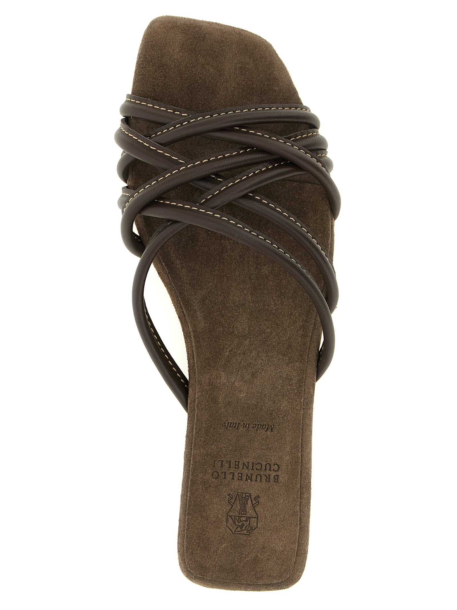 Brunello Cucinelli Braune Lammleder-Slipper