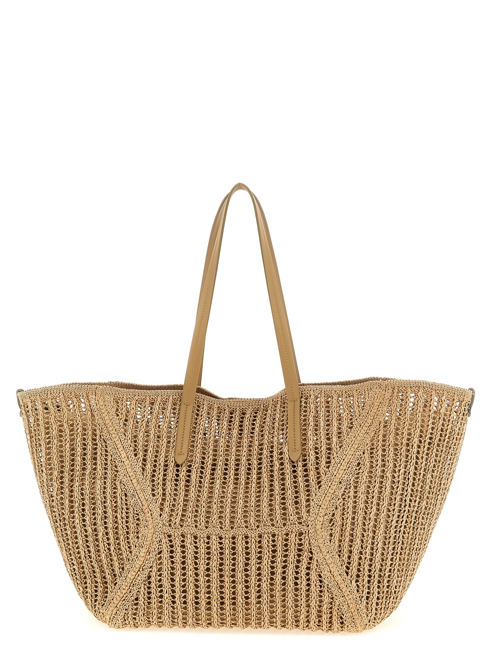Brunello Cucinelli Beige Polyamid Umhängetasche