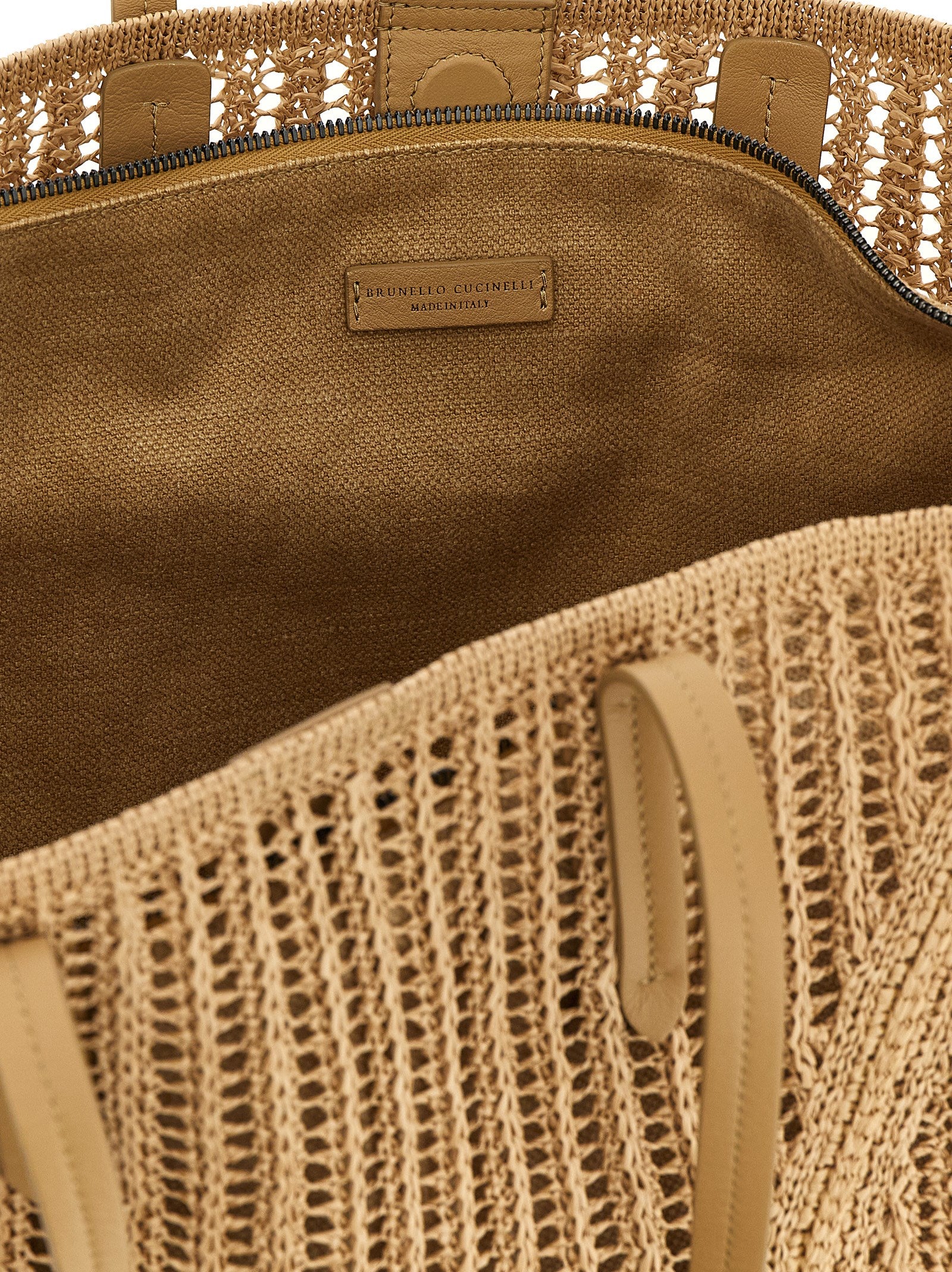 Brunello Cucinelli Beige Polyamid Umhängetasche
