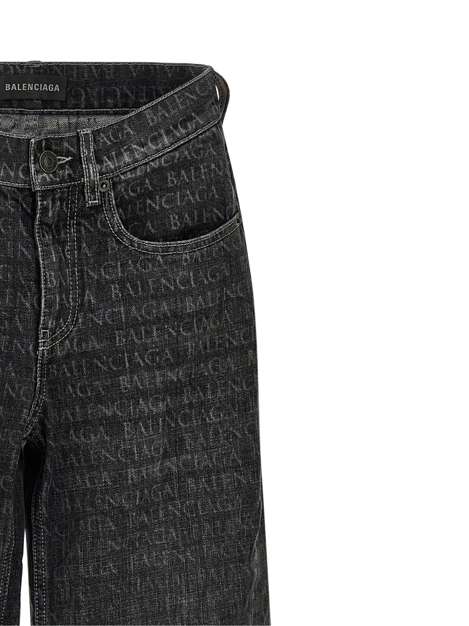 Balenciaga Schwarze Baumwoll-Schlagjeans