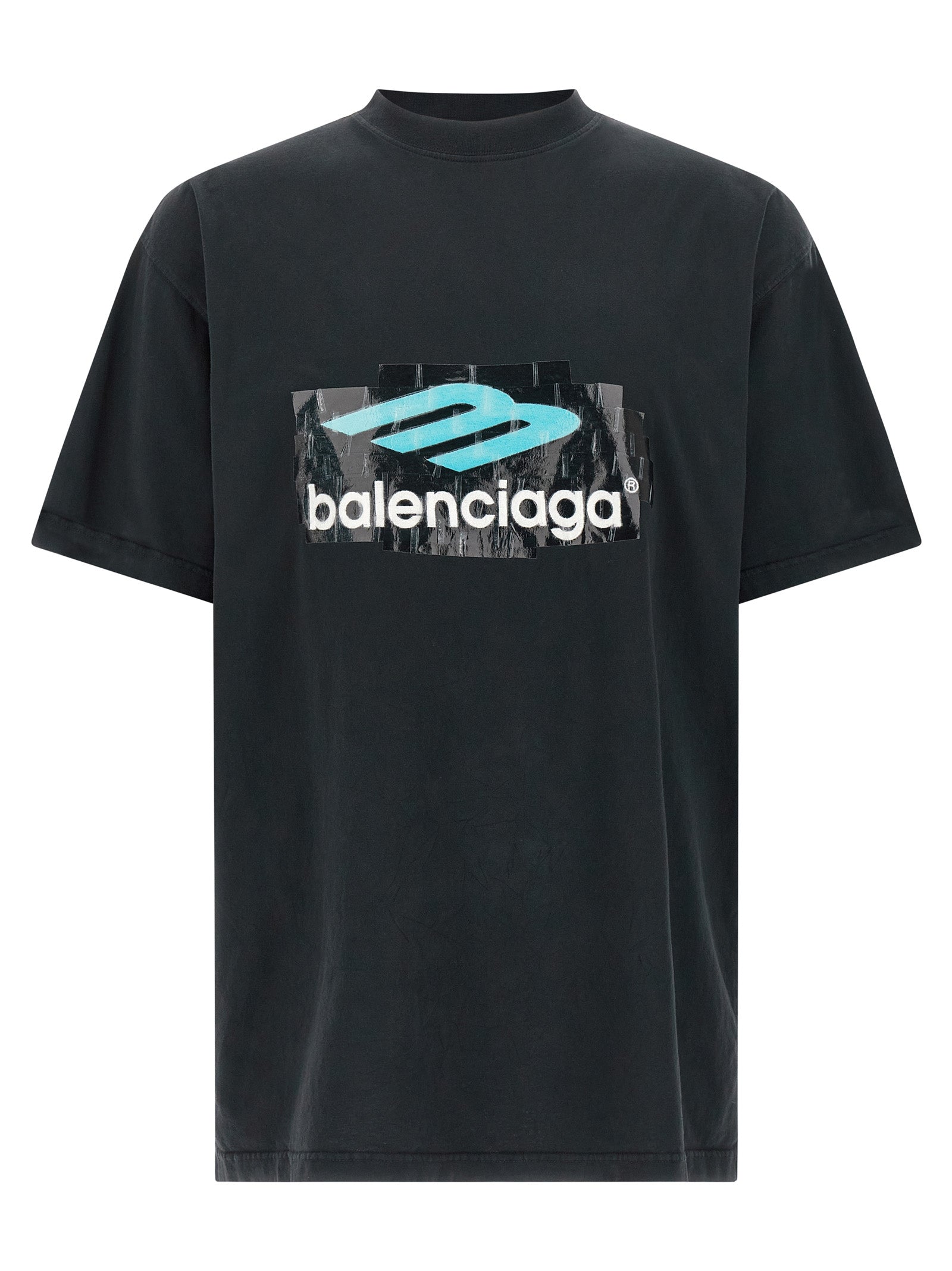 Balenciaga Schwarzes Baumwoll-T-Shirt