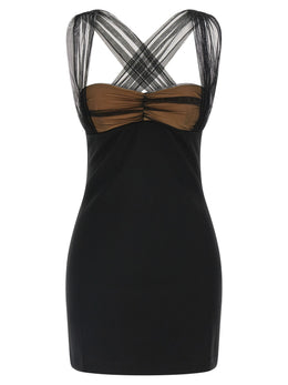 Nensi Dojaka Schwarzes Viskose-Kurzkleid