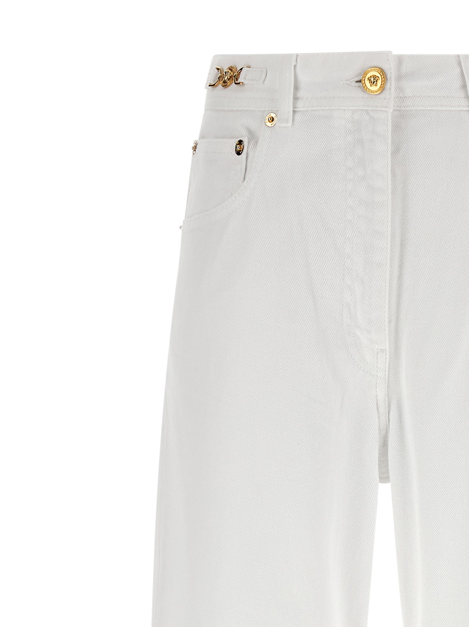 Versace Weiße Baumwolljeans im geraden Schnitt