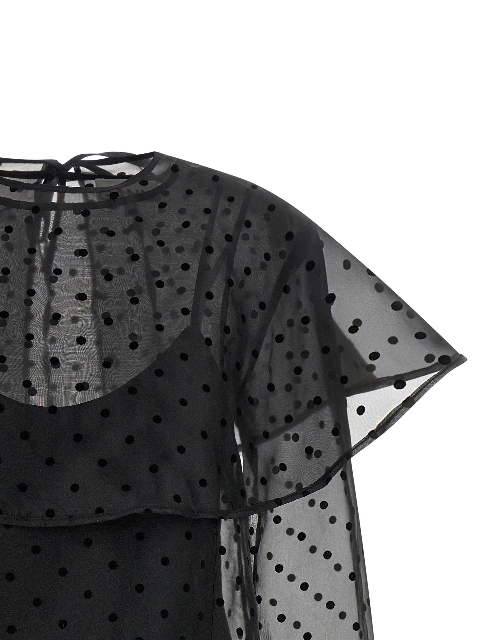 Ganni Schwarzes Kurzkleid aus recyceltem Polyester