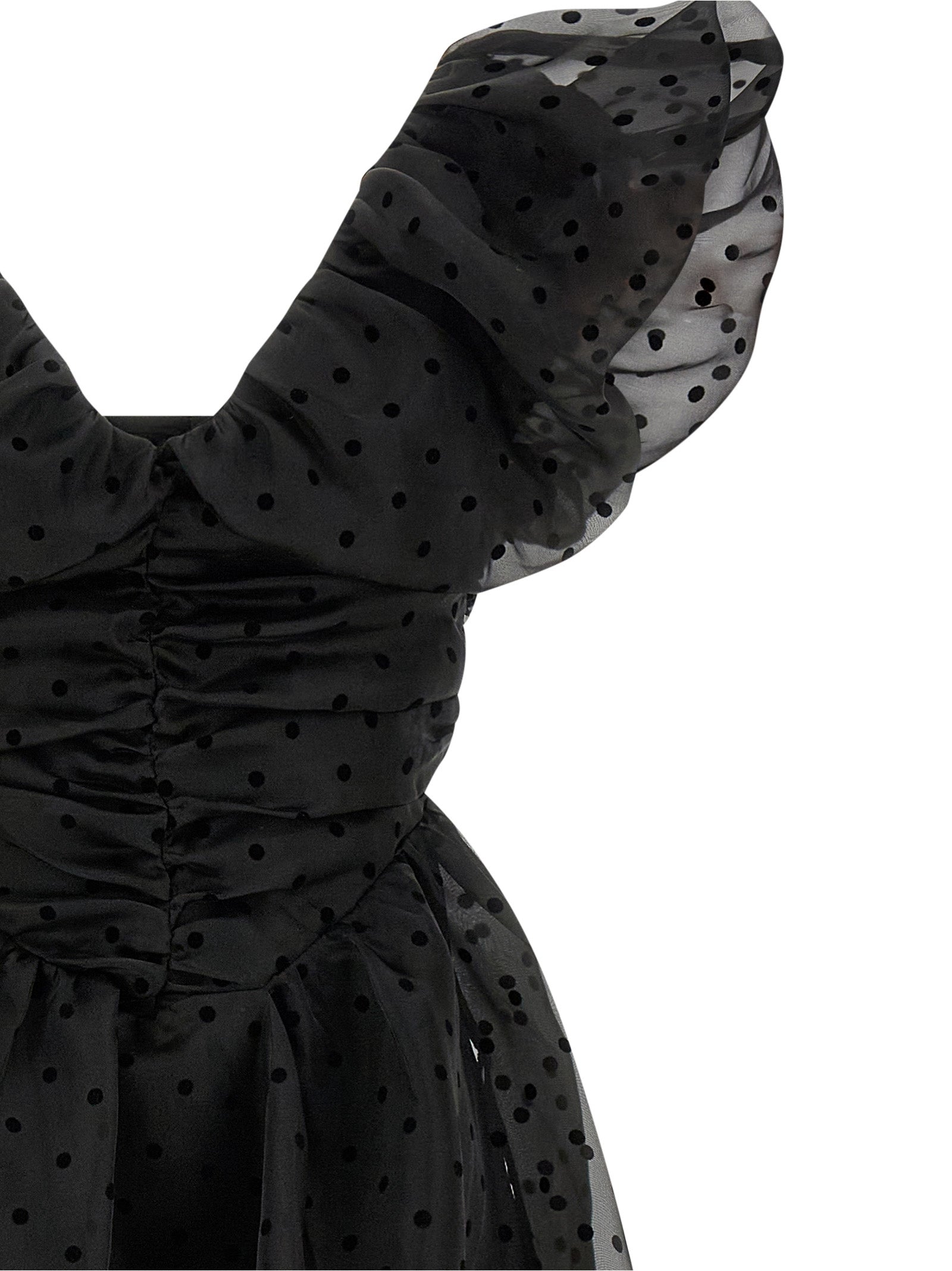 Ganni Schwarzes Midikleid aus recyceltem Polyester