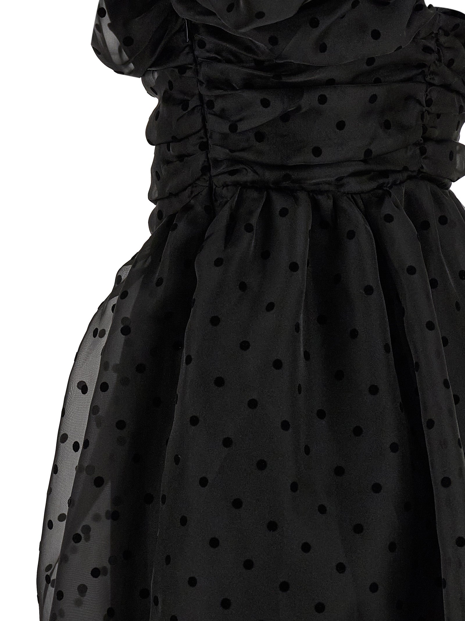Ganni Schwarzes Midikleid aus recyceltem Polyester