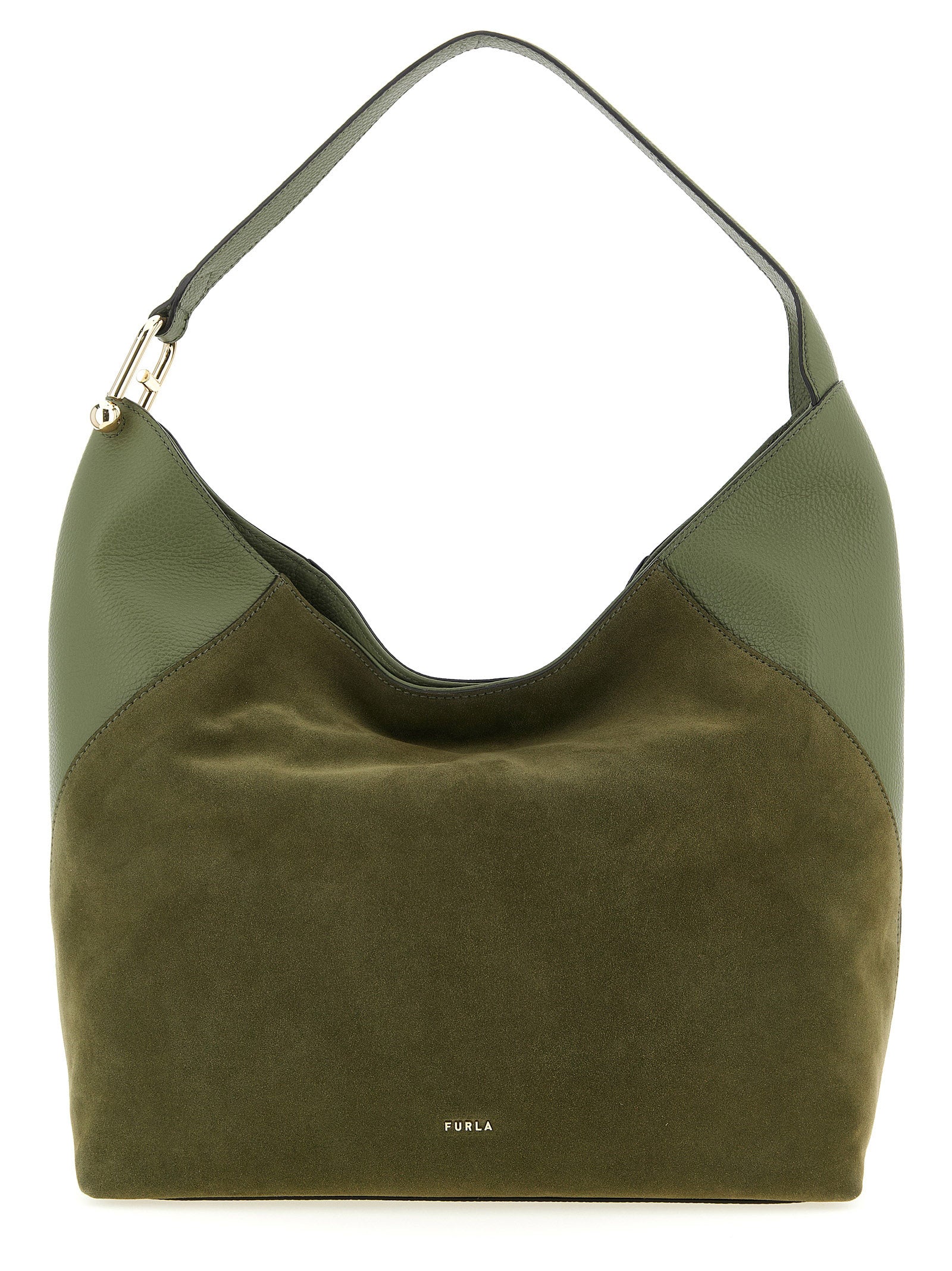 Furla Zweifarbige Schultertasche aus Kalbsleder
