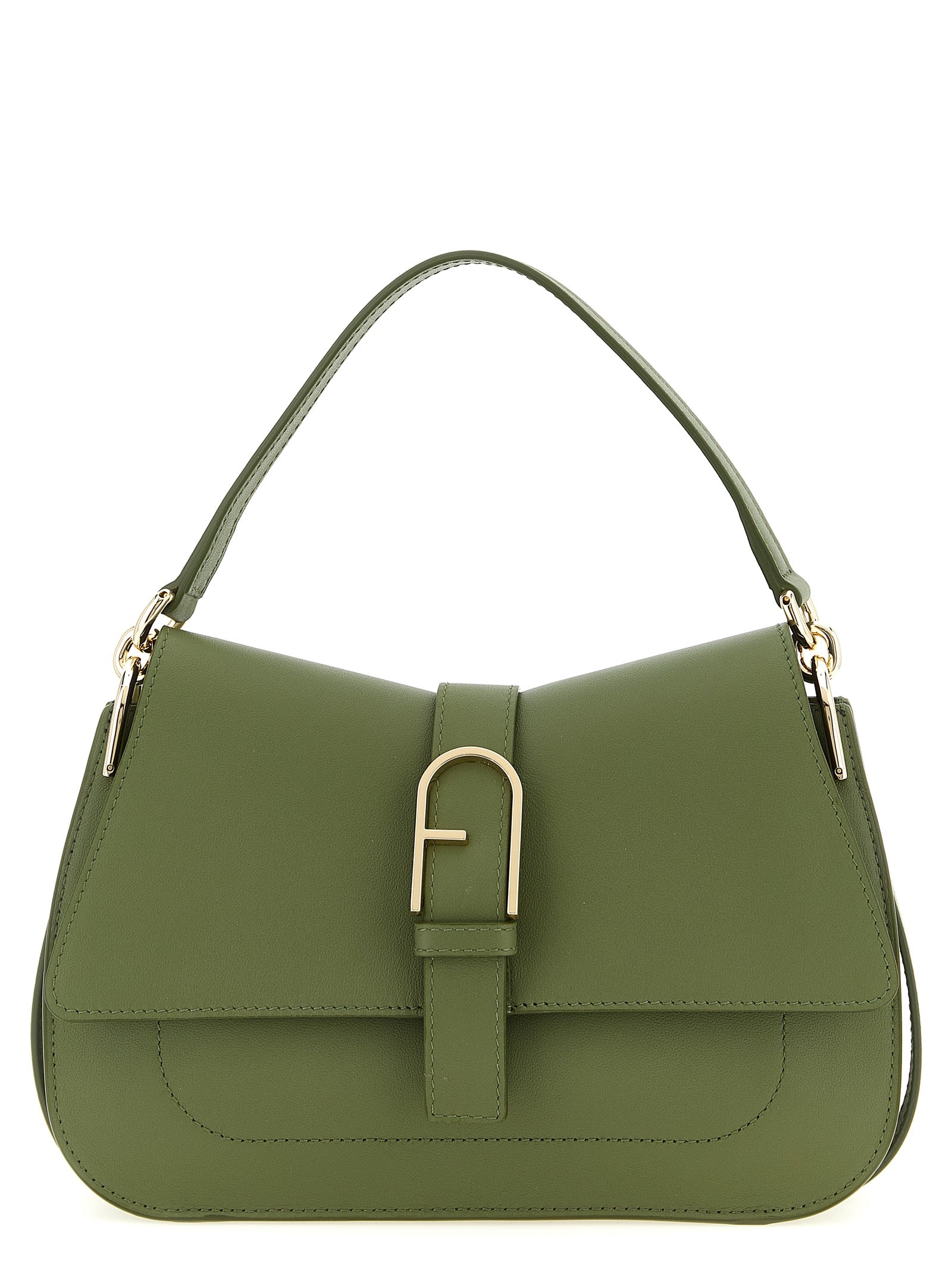 Furla Zweifarbige Schultertasche aus Kalbsleder