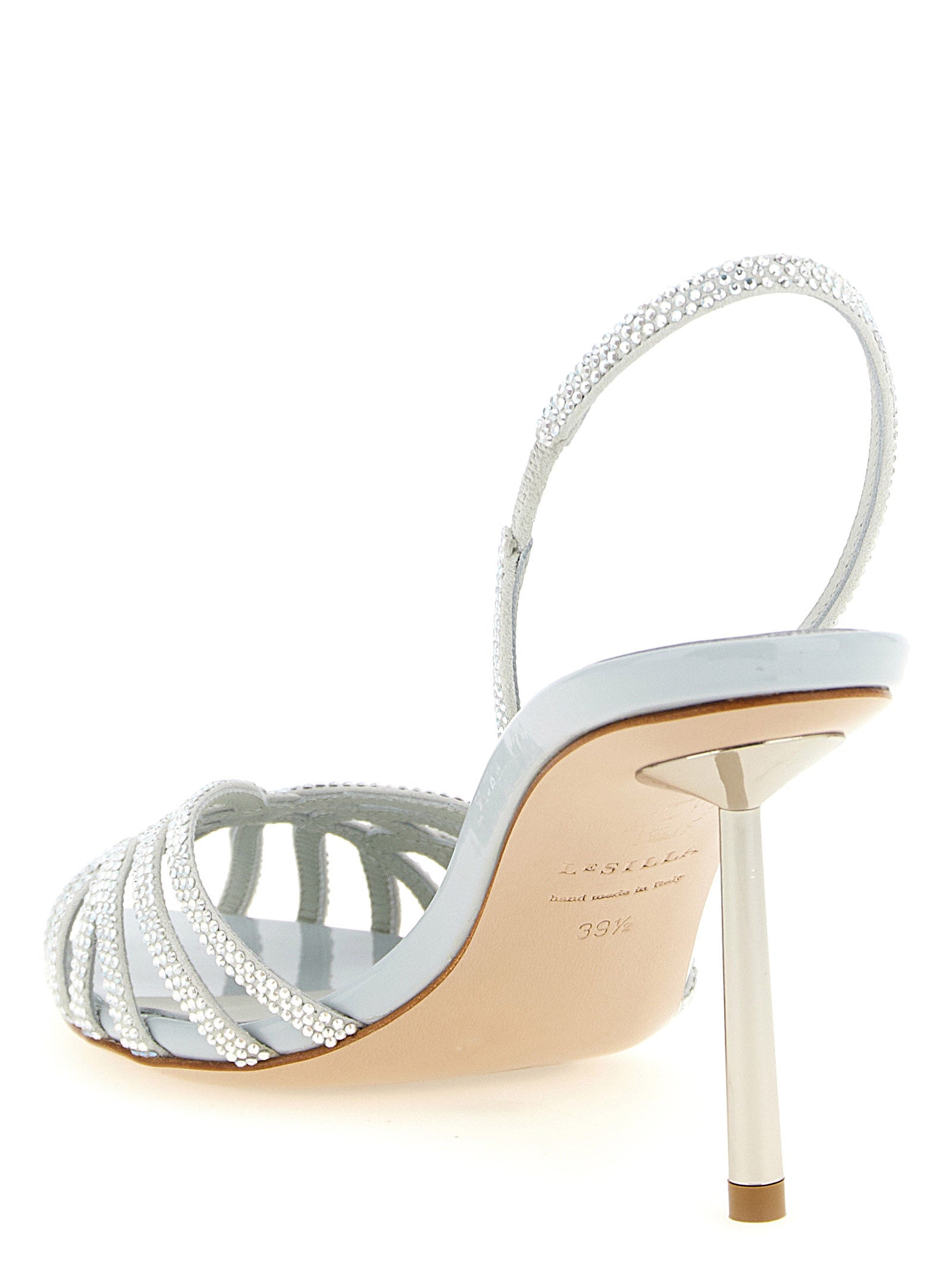 LE SILLA Graue Stiletto-Sandalen aus Ziegenleder