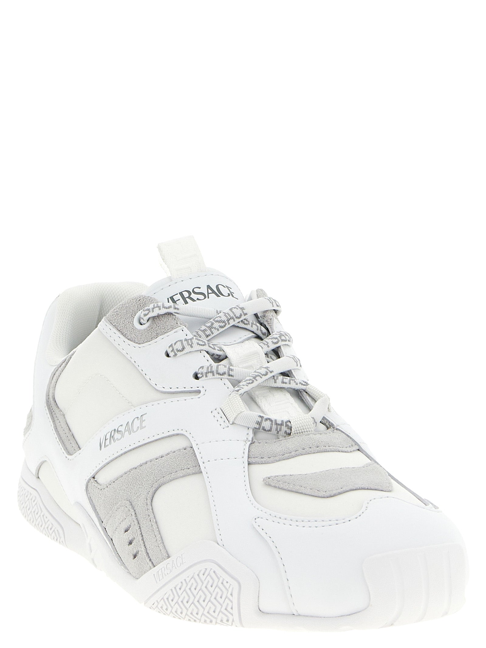 Versace Weiße Kalbsleder-Sneaker im Athletic-Look