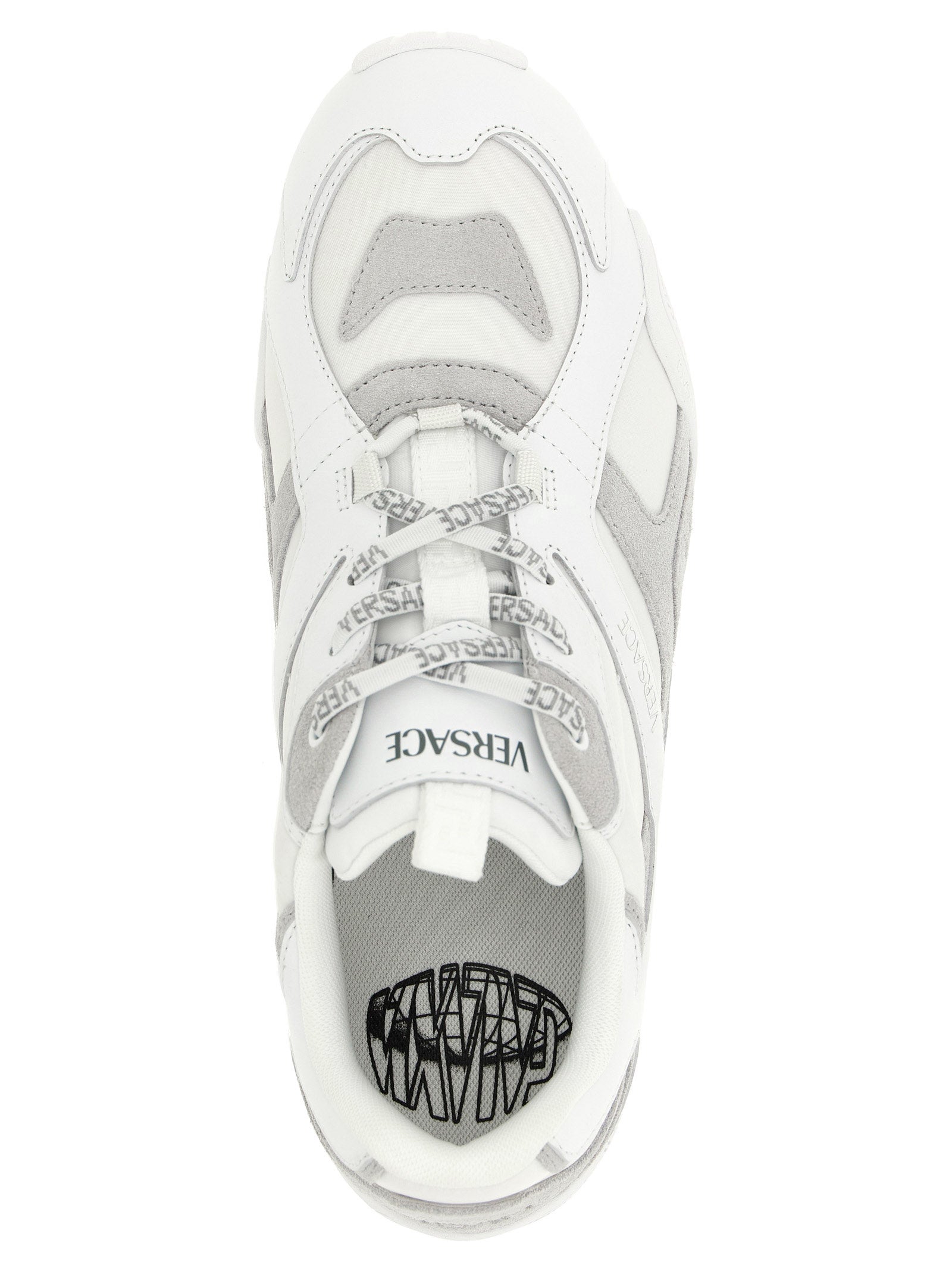 Versace Weiße Kalbsleder-Sneaker im Athletic-Look
