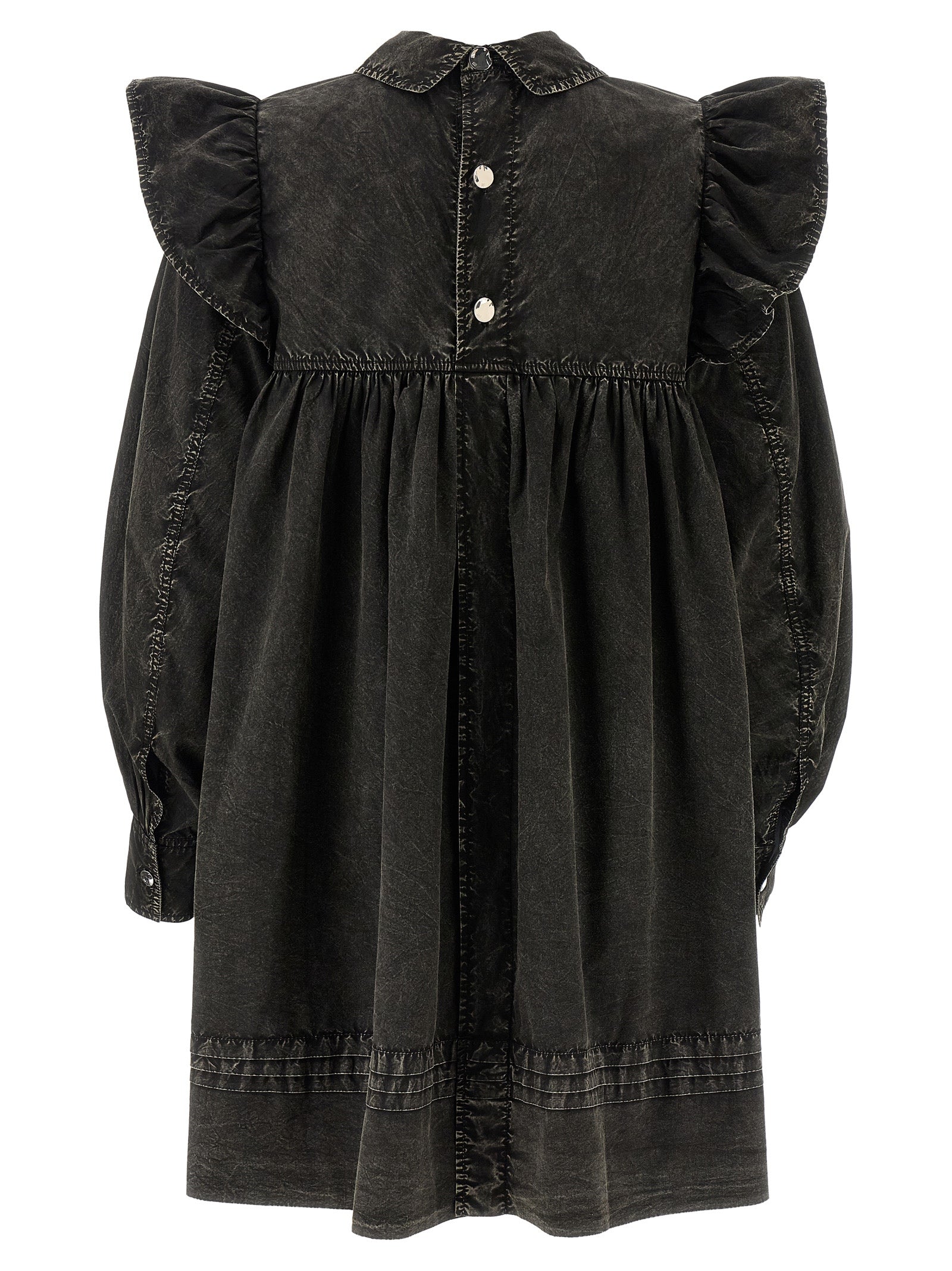 Ganni Schwarzes kurzes Kleid aus Bio-Baumwolle