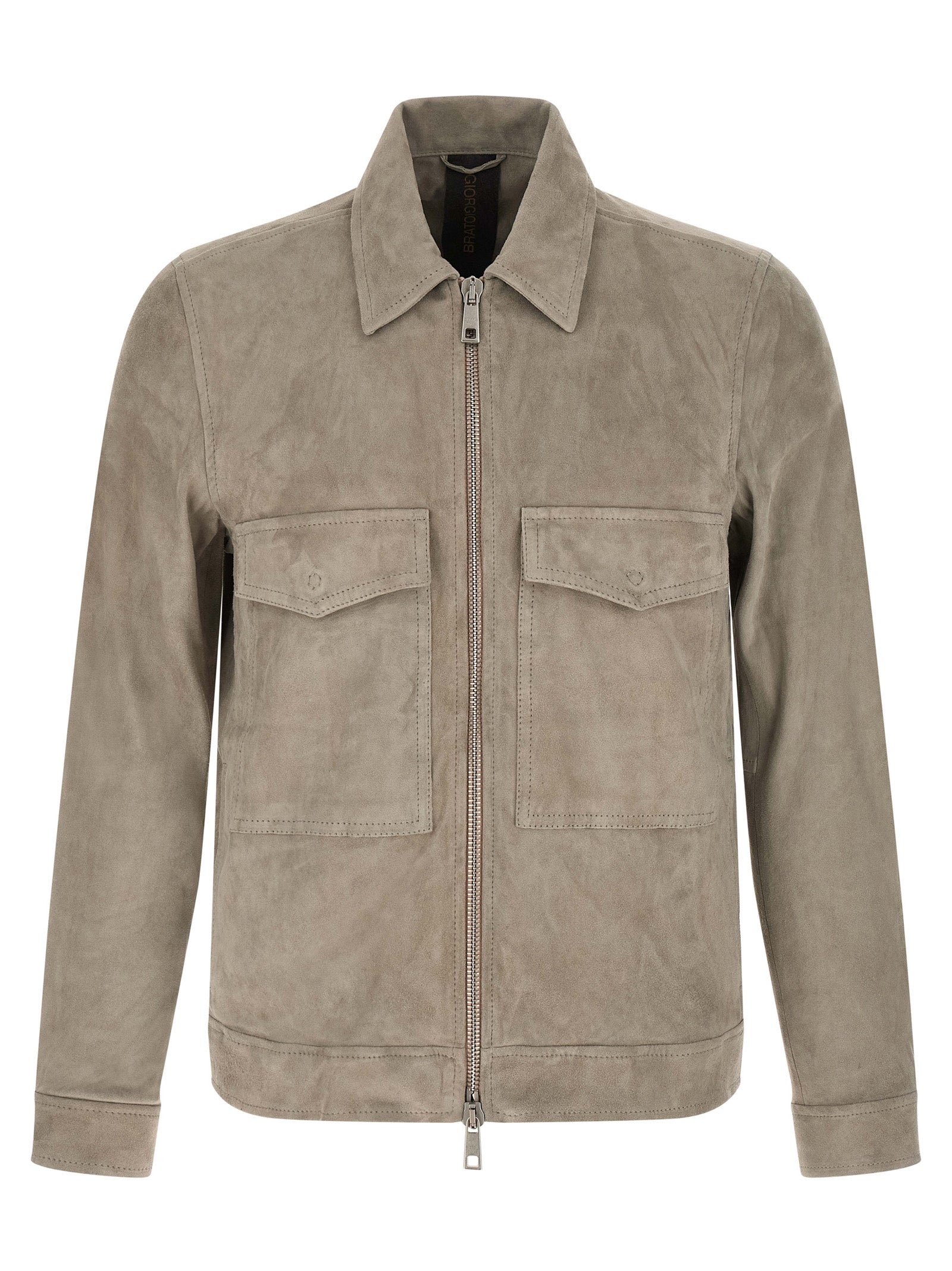 GIORGIO BRATO Graue Lammlederjacke