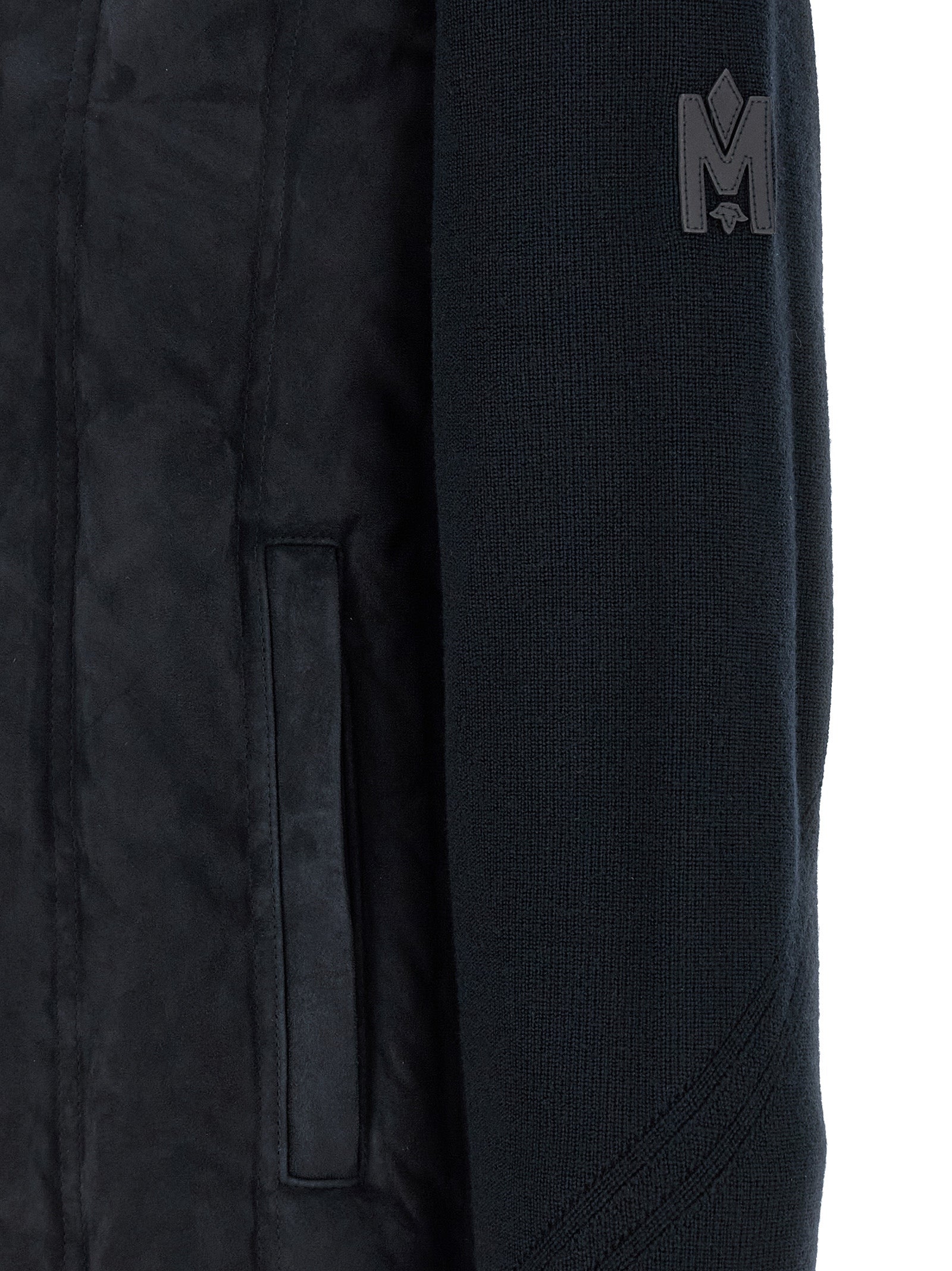Mackage Blaue Jacke aus reiner Schurwolle in voller Länge