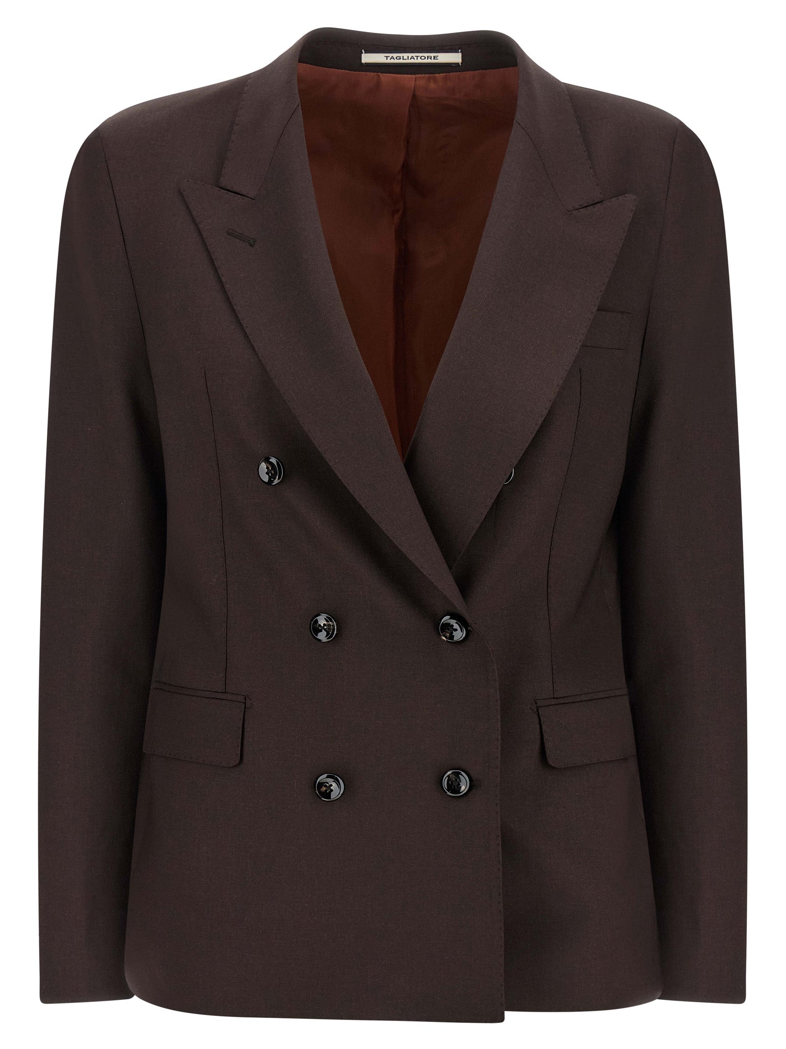 Tagliatore Brauner Blazer aus reiner Schurwolle
