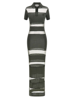 Coperni Zweifarbige Baumwoll-Maxikleid