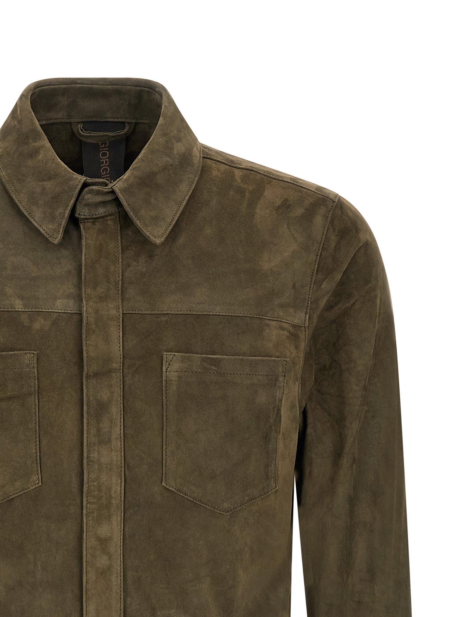 GIORGIO BRATO Zweifarbige Wildlederbluse
