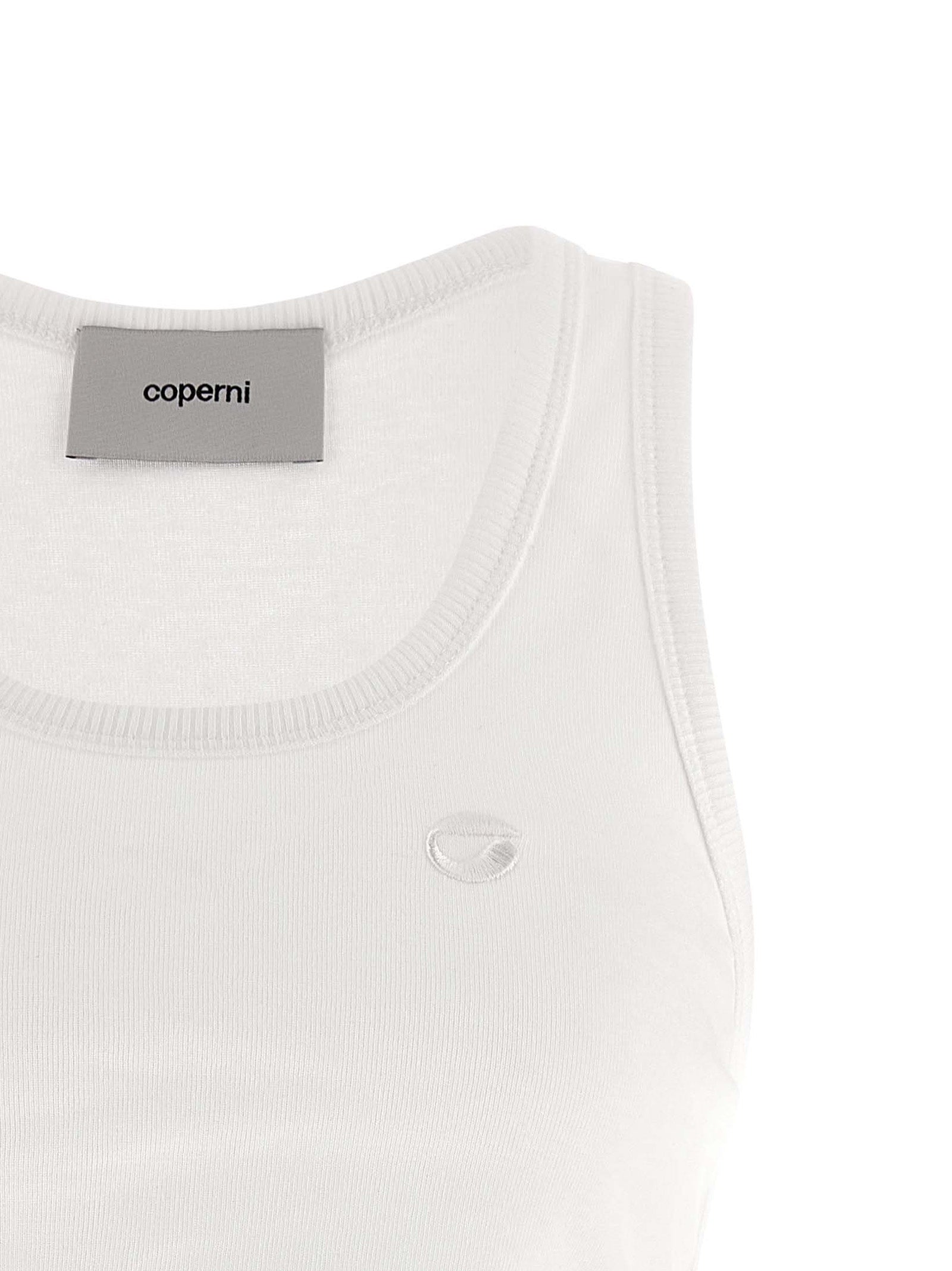 Coperni Weiße Bio-Baumwoll-Trägershirts