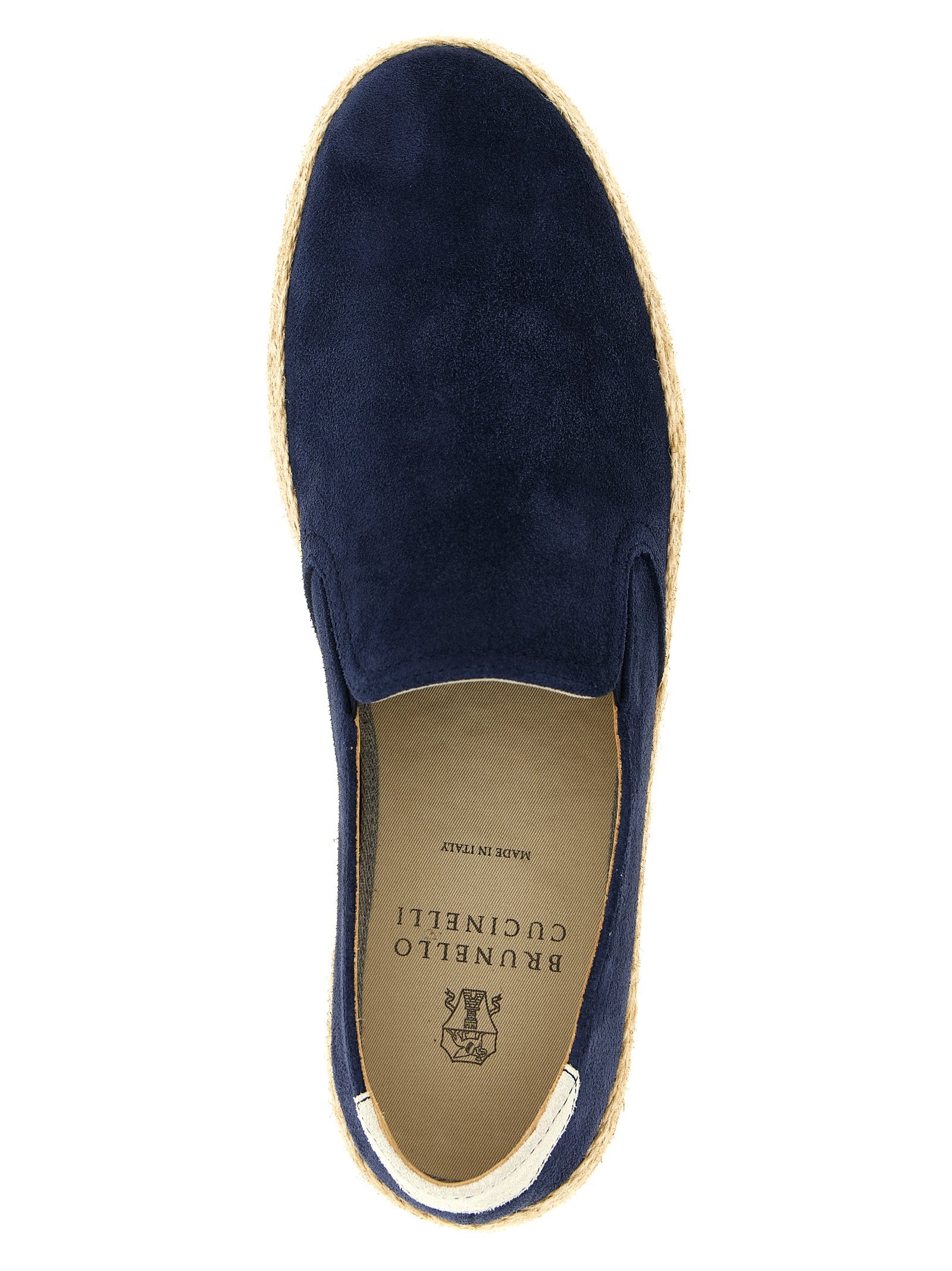 Brunello Cucinelli Espadrilles aus blauem Kalbsleder