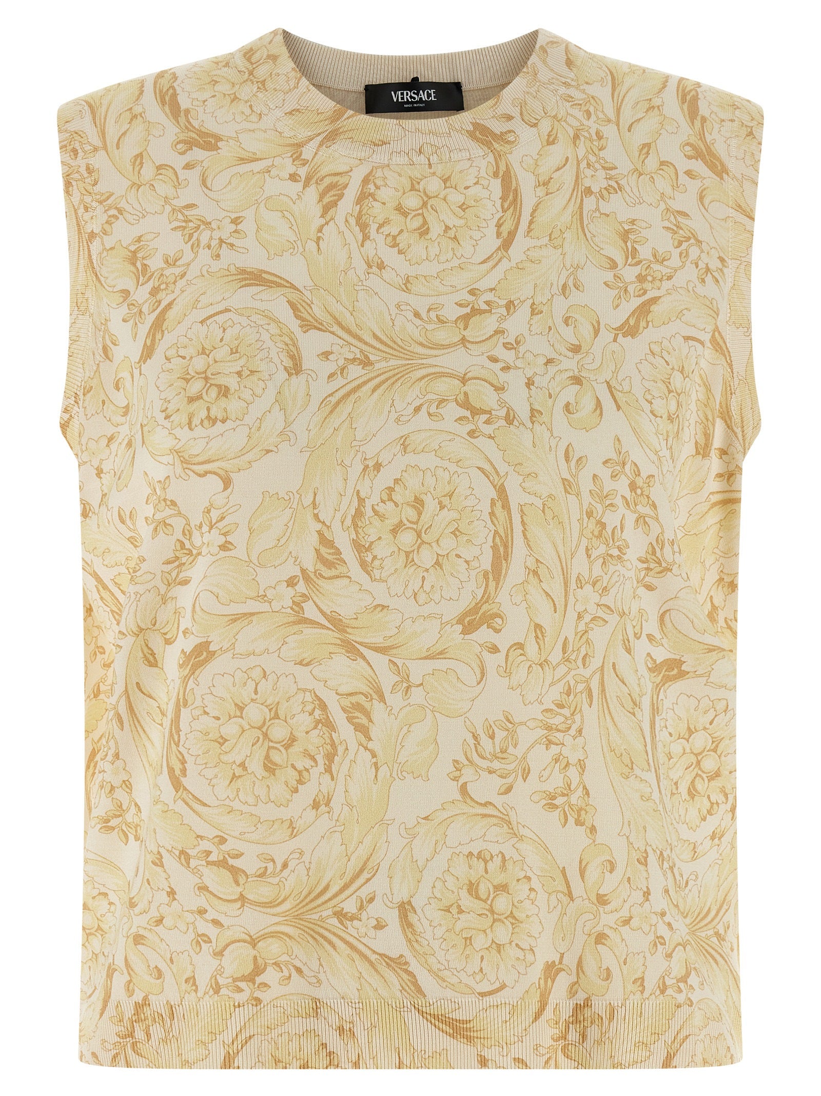 Versace Ärmellose Zweifarbige Seidenjacke