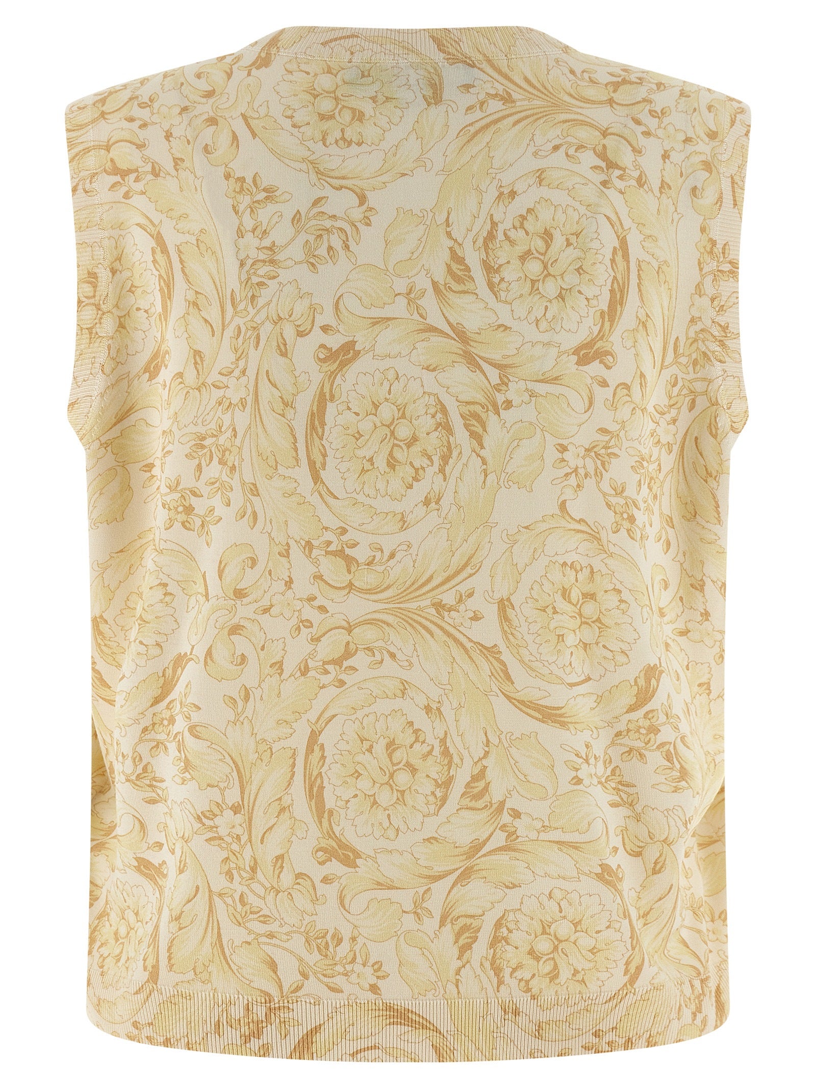 Versace Ärmellose Zweifarbige Seidenjacke
