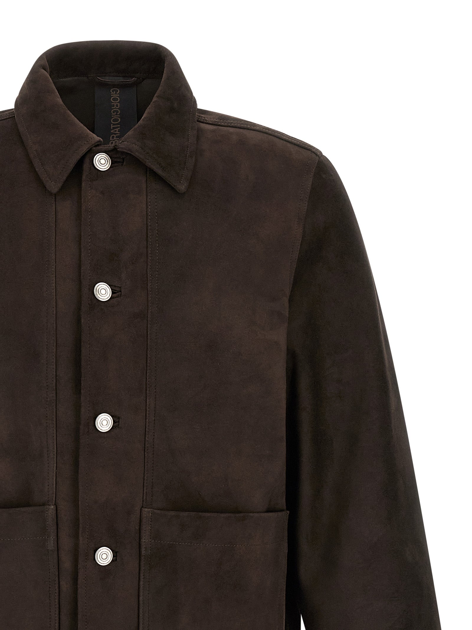 GIORGIO BRATO Braune Wildleder-Lederjacke