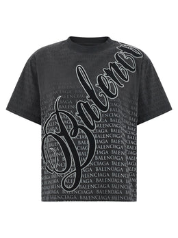 Balenciaga Schwarzes Baumwoll-T-Shirt