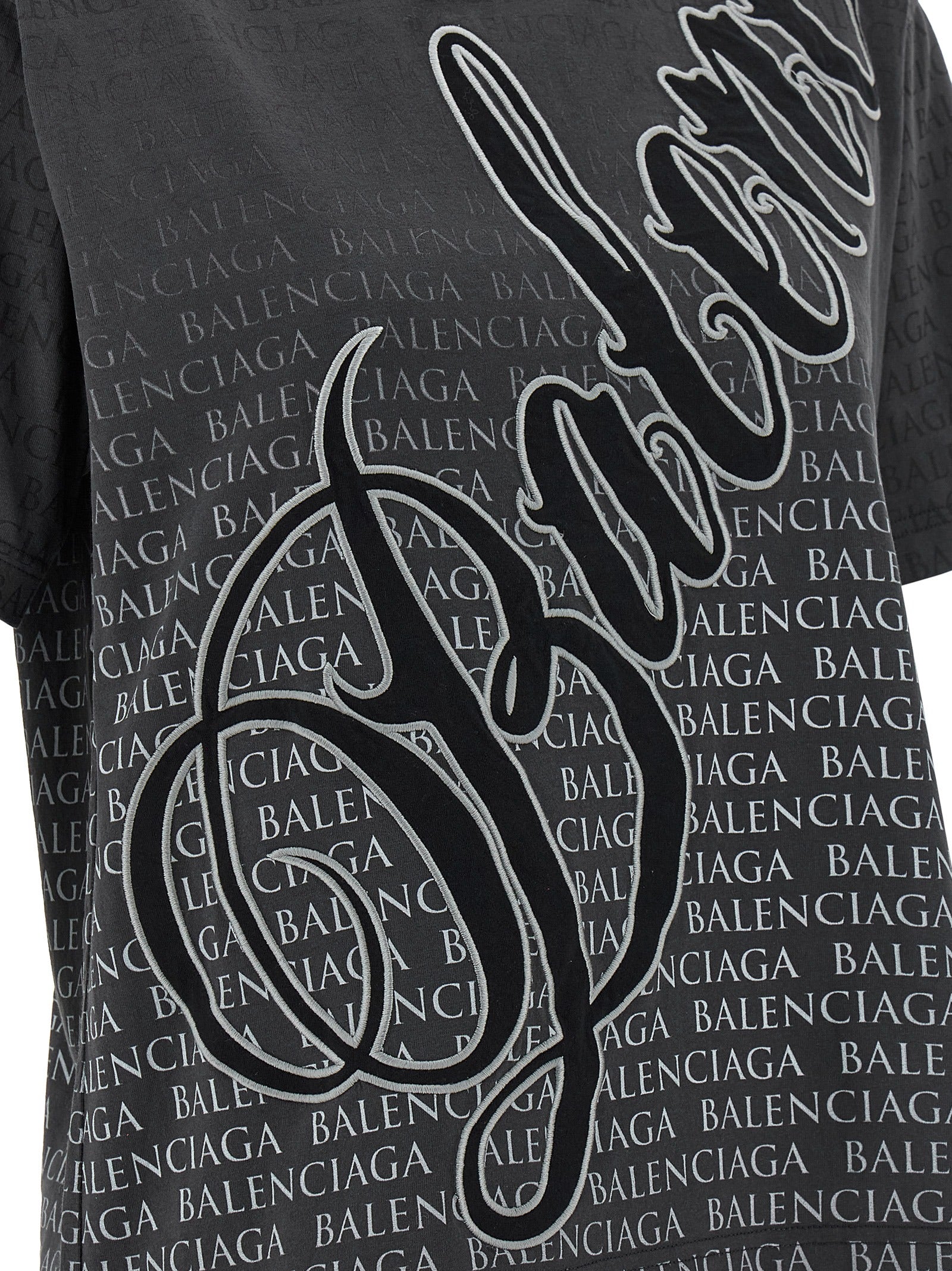 Balenciaga Schwarzes Baumwoll-T-Shirt