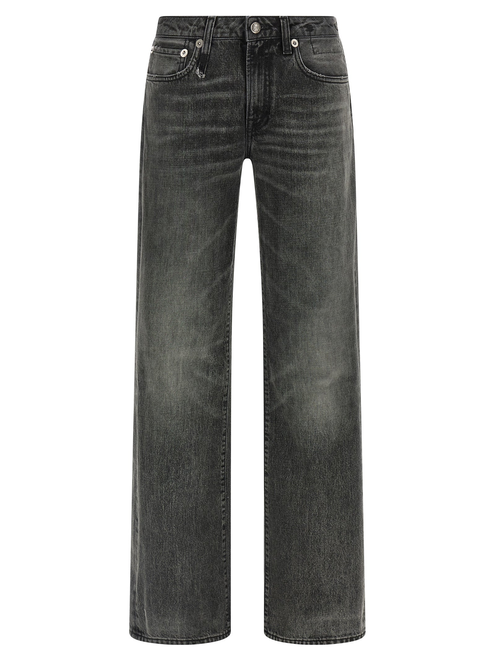 R13 Graue Jeans aus Baumwolle im geraden Schnitt