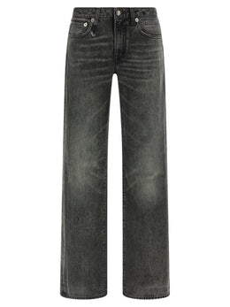 R13 Graue Jeans aus Baumwolle im geraden Schnitt