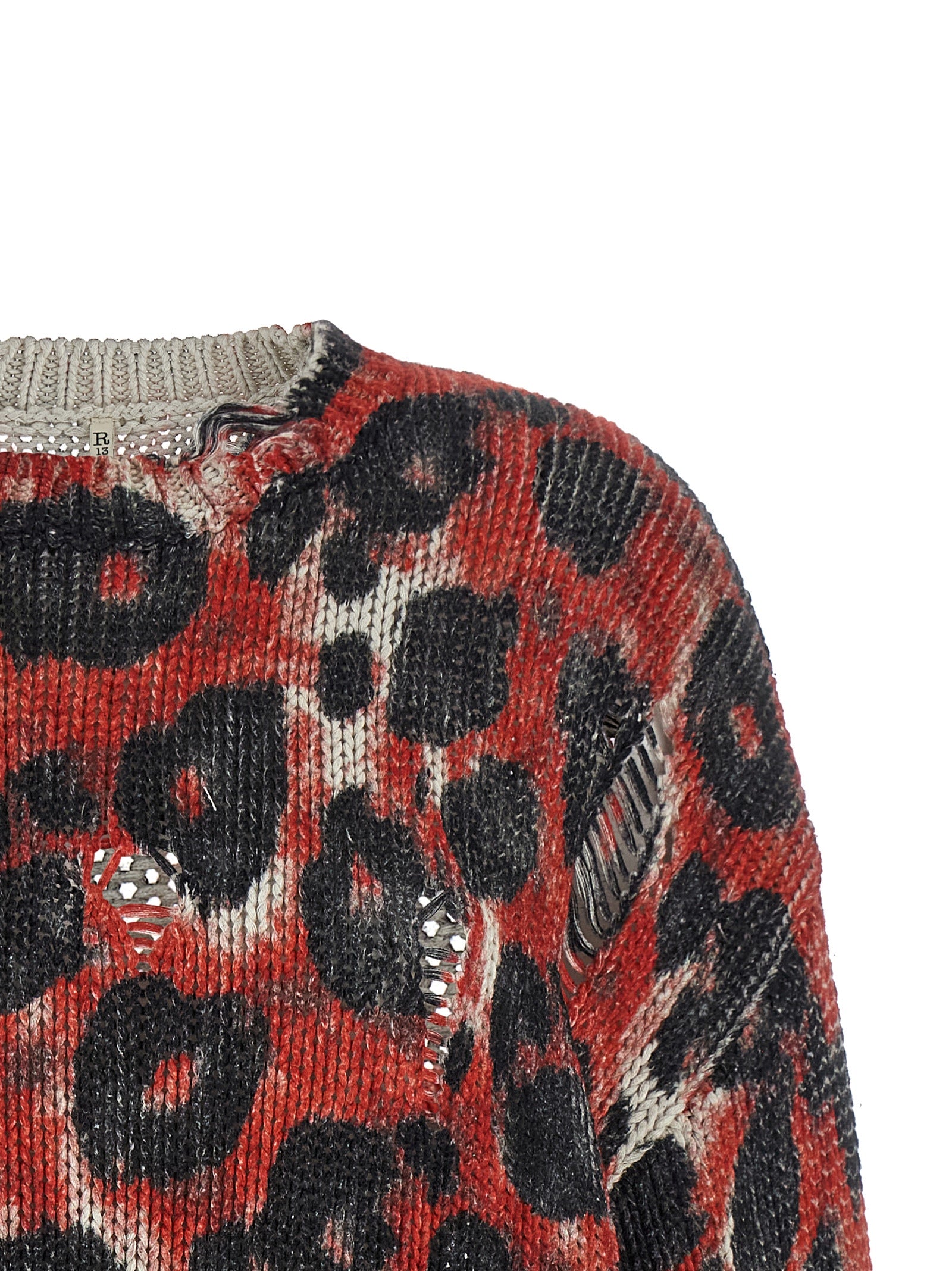R13 Mehrfarbige Baumwollstrickjacke