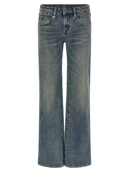 R13 Blaue Baumwoll-Jeans mit ausgestelltem Bein