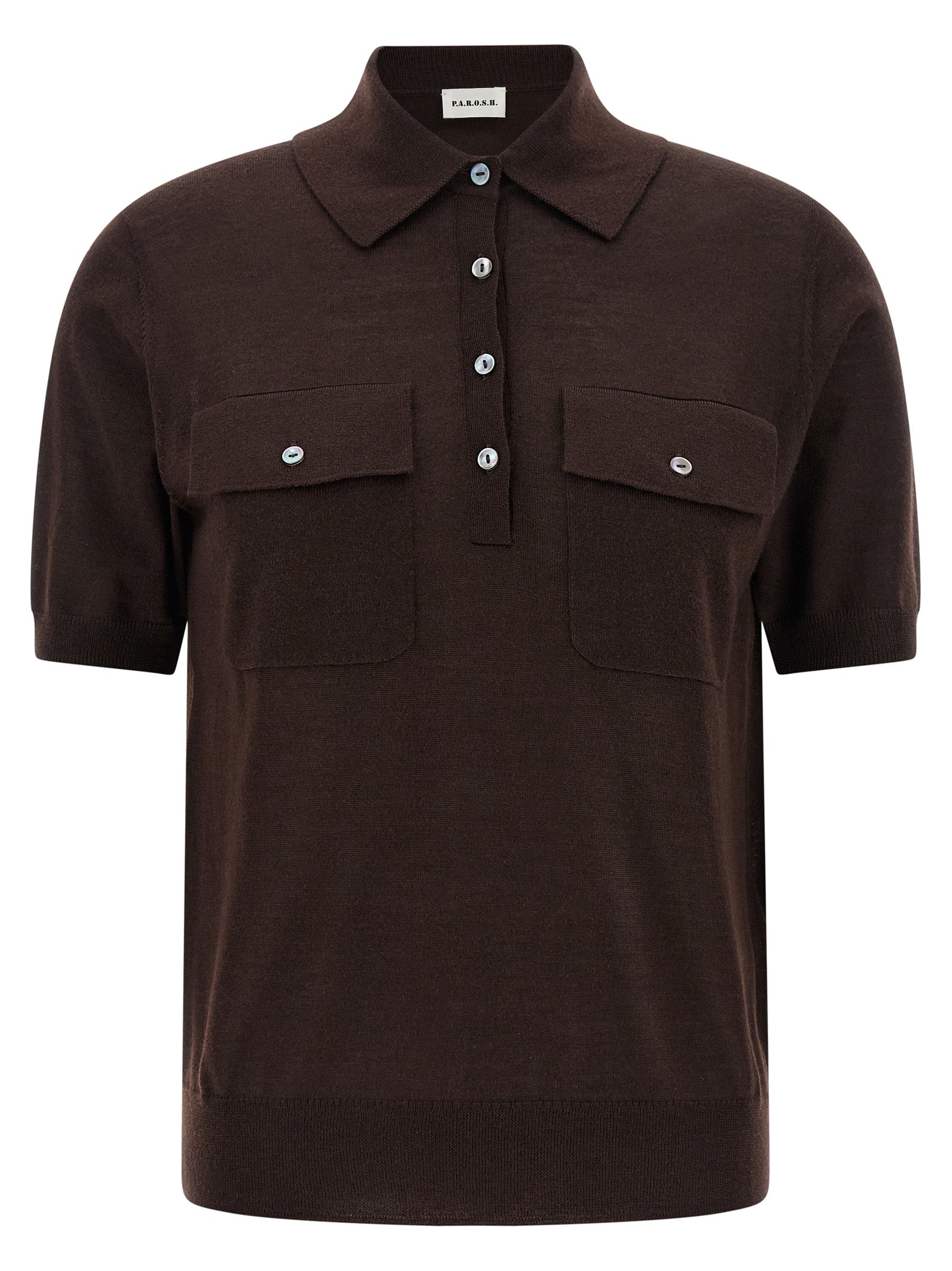 P.A.R.O.S.H. Braunes Woll-Poloshirt