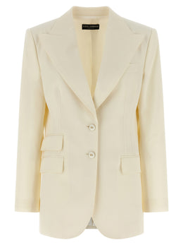Dolce & Gabbana Weißer Blazer aus reiner Schurwolle