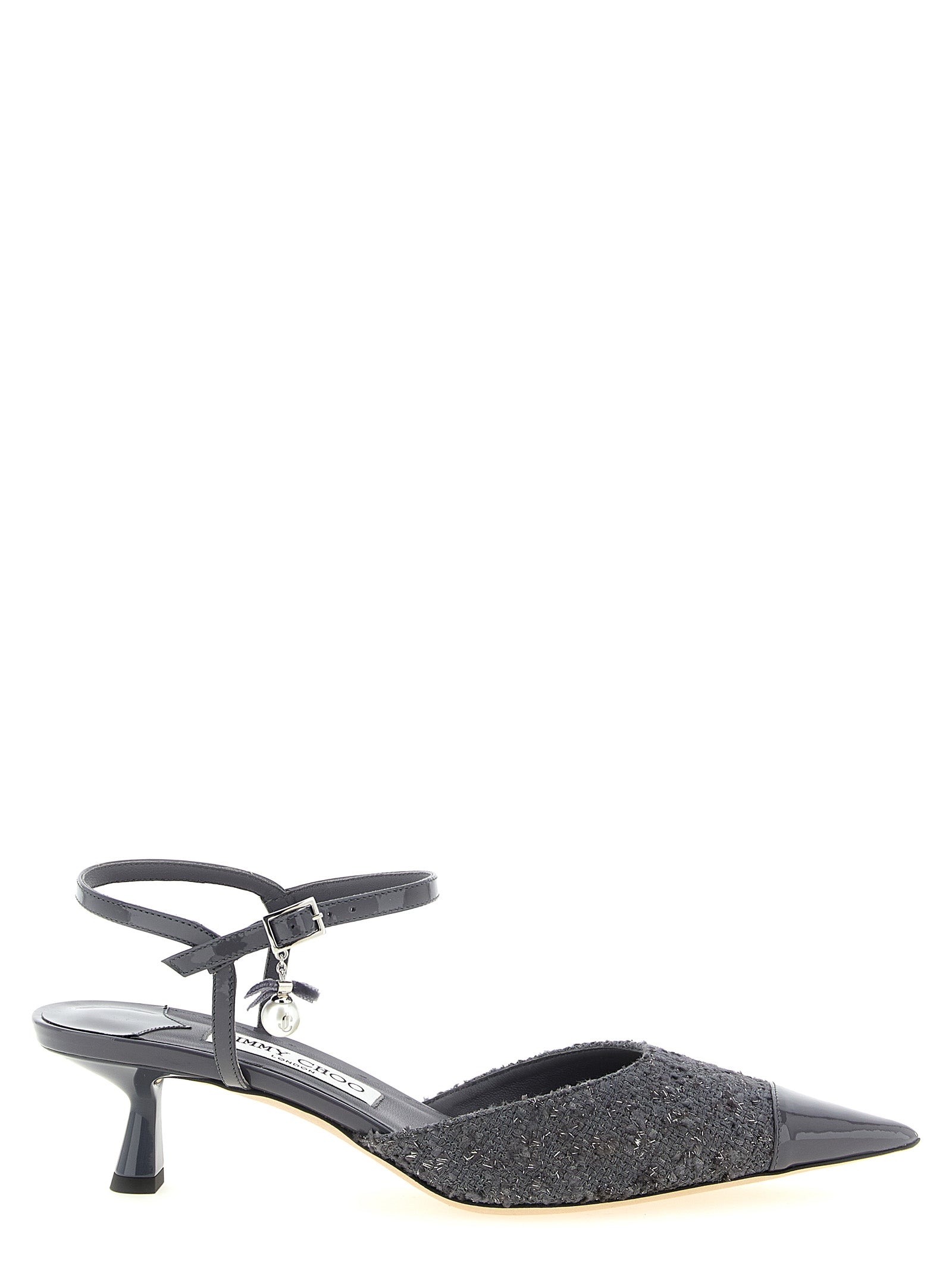 Jimmy Choo Graue Tencel Pumps mit mittlerem Absatz