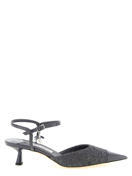 Jimmy Choo Graue Tencel Pumps mit mittlerem Absatz